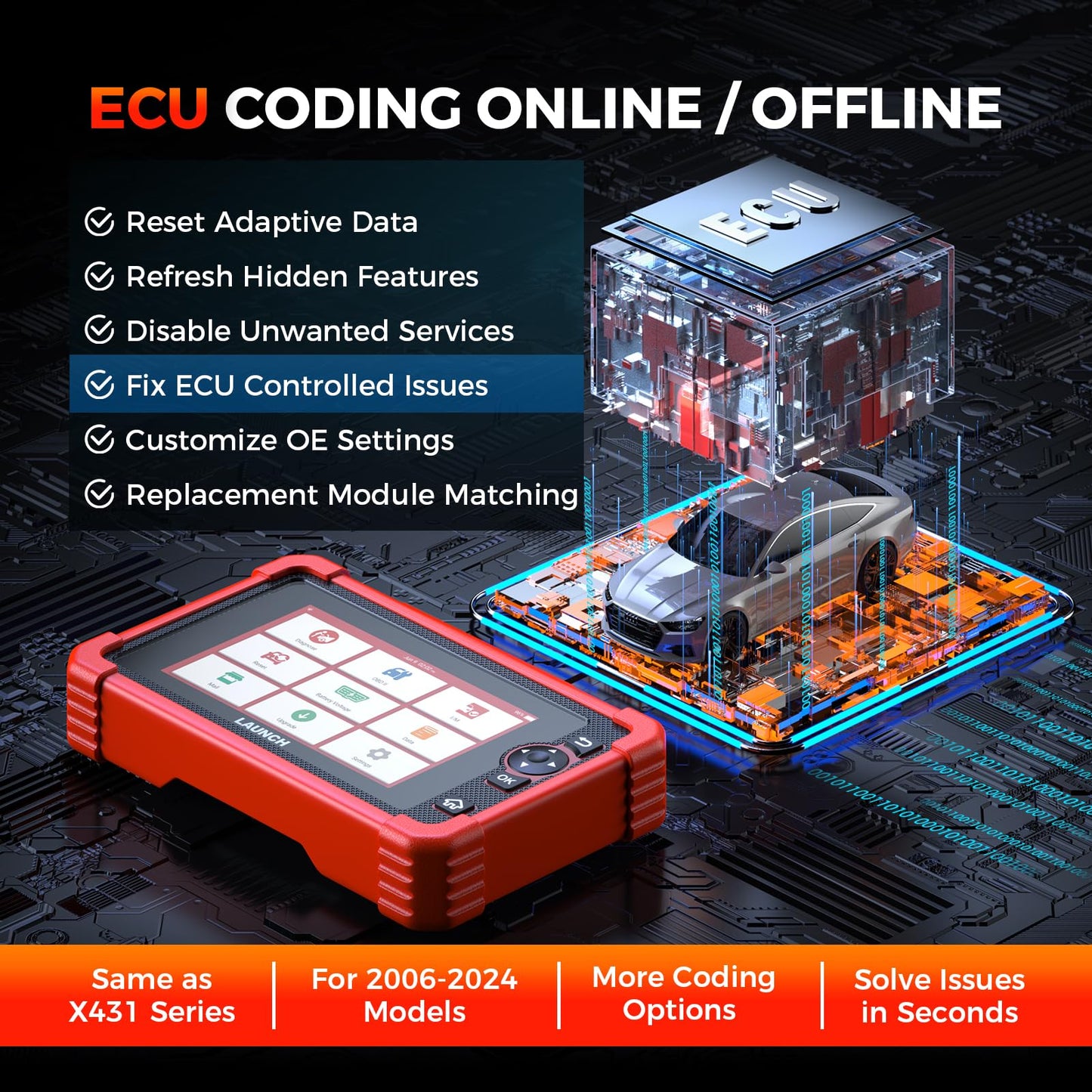 LAUNCH X431 CRP919X OBD2 Scanner – ECU Coding & 35+ Reset Functions