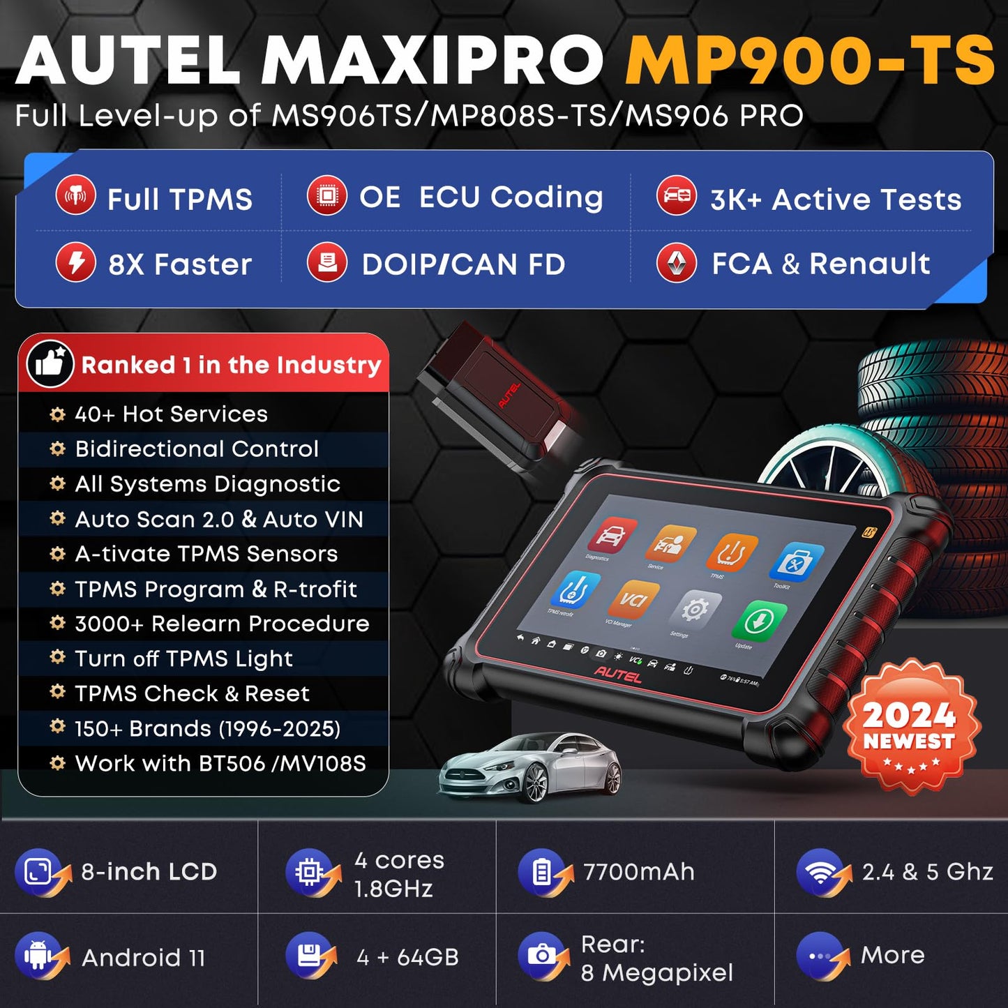 Autel MaxiPRO MP900TS 2025 Scanner | Advanced ECU Coding & TPMS