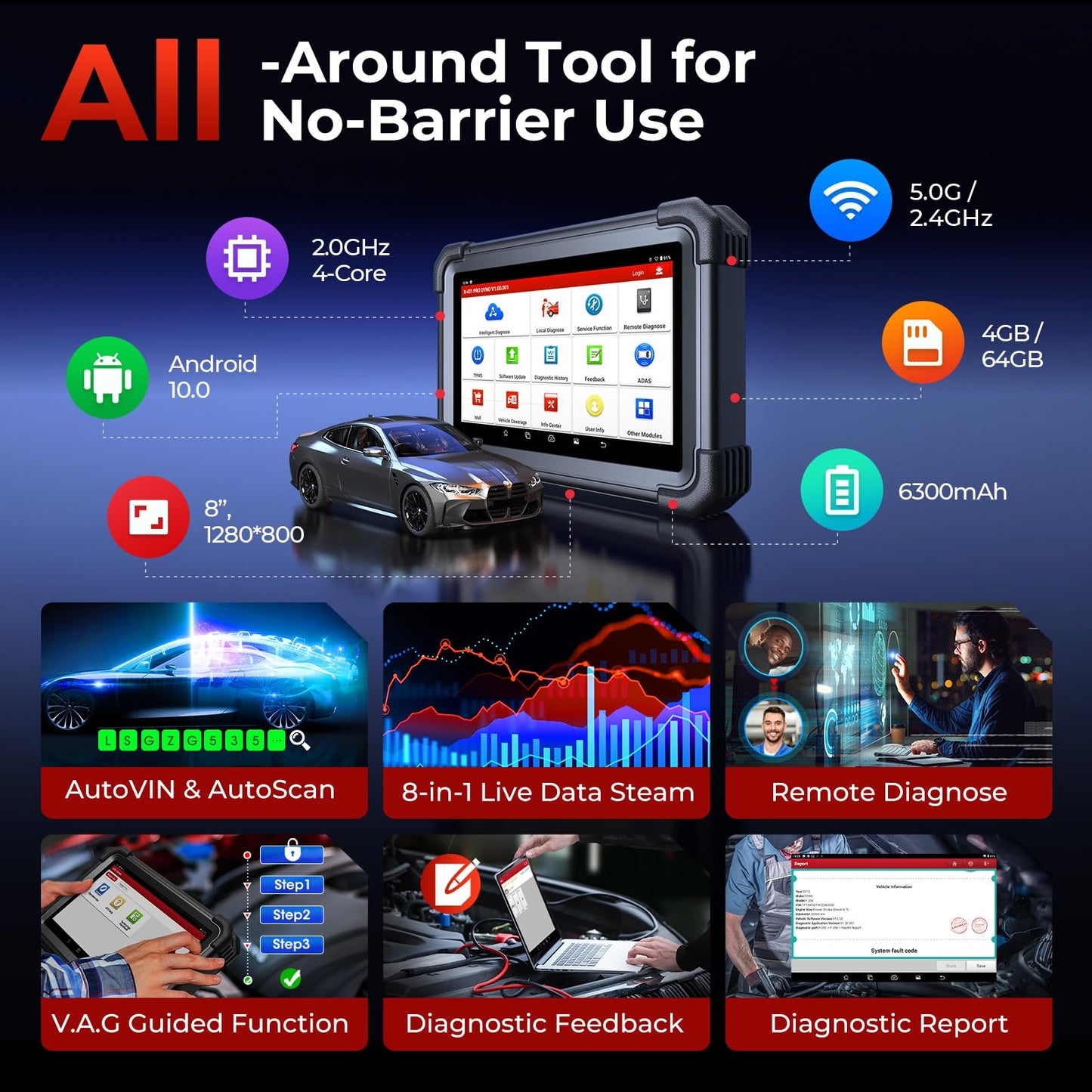 LAUNCH X431 PRO Dyno 2025 Scanner – ECU Coding & 38+ Services