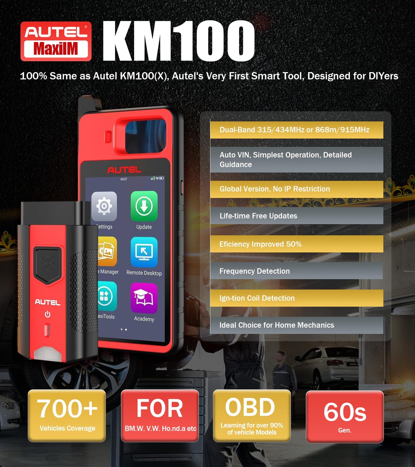Autel MaxiIM KM100 Key Programmer – Fast OBD Learning & APB112 Built-In