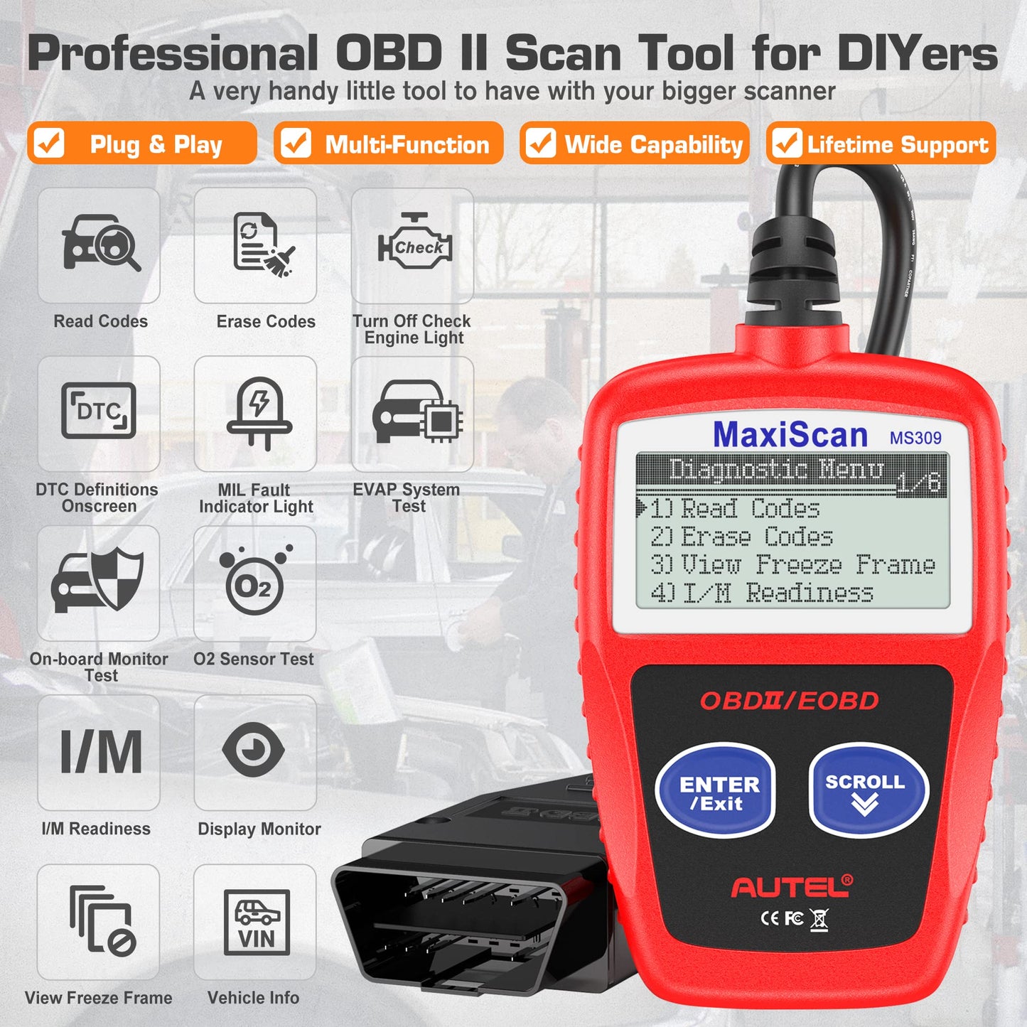 Autel MaxiScan MS309 OBD2 Code Reader for Check Engine Light