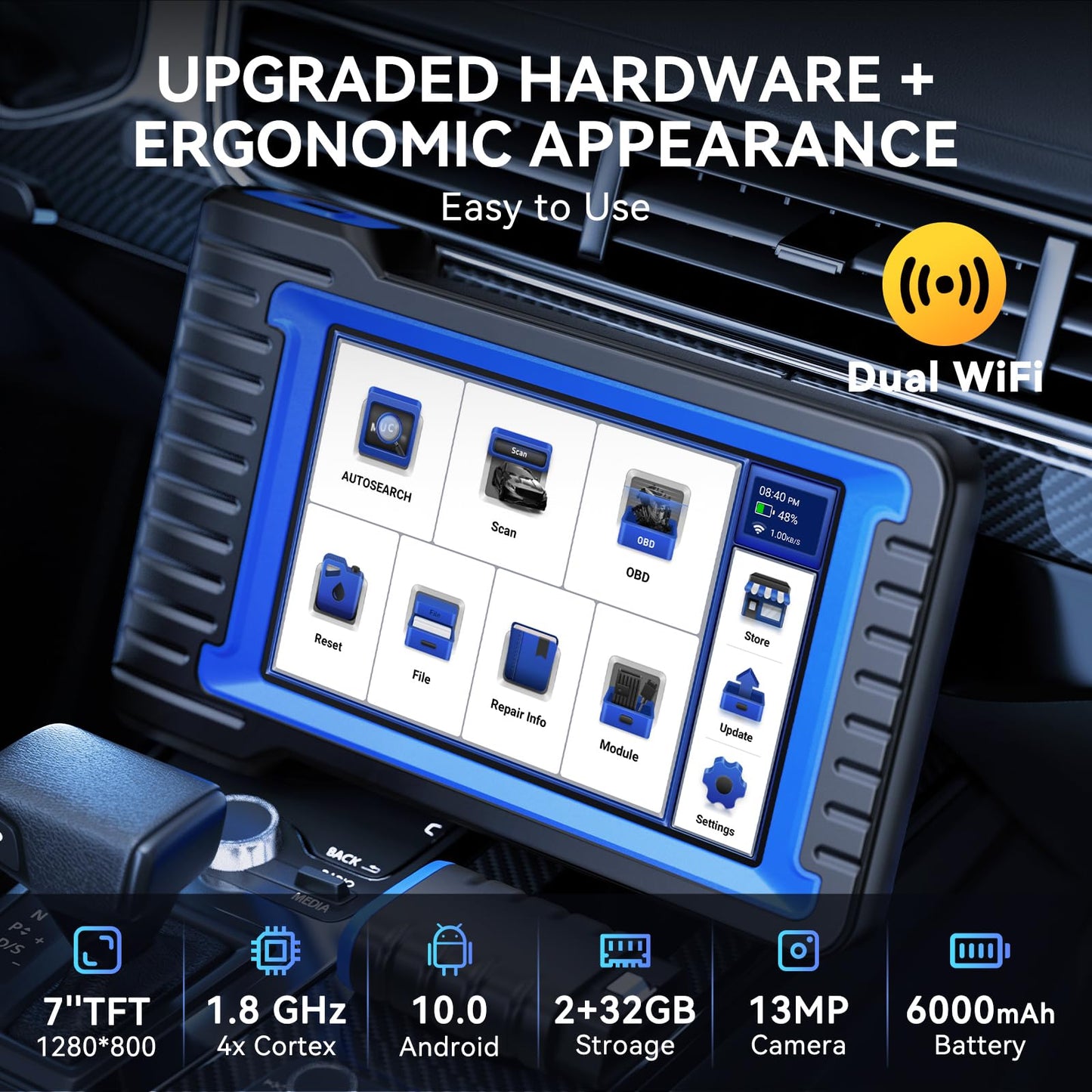 MUCAR VO7 OBD2 Scanner with 28+ Reset & Bidirectional Control