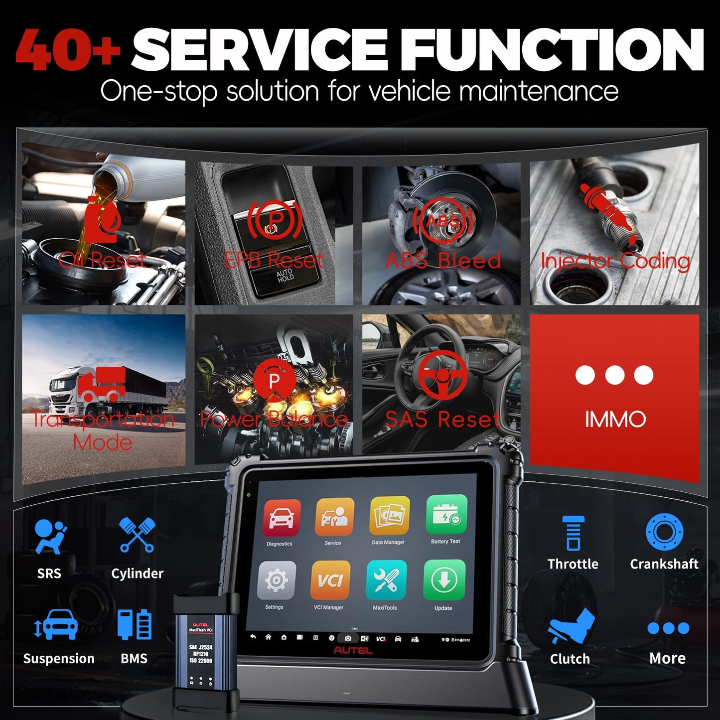 Autel MaxiCOM Ultra Lite Scanner with MV108S – 40+ Services & ECU Coding