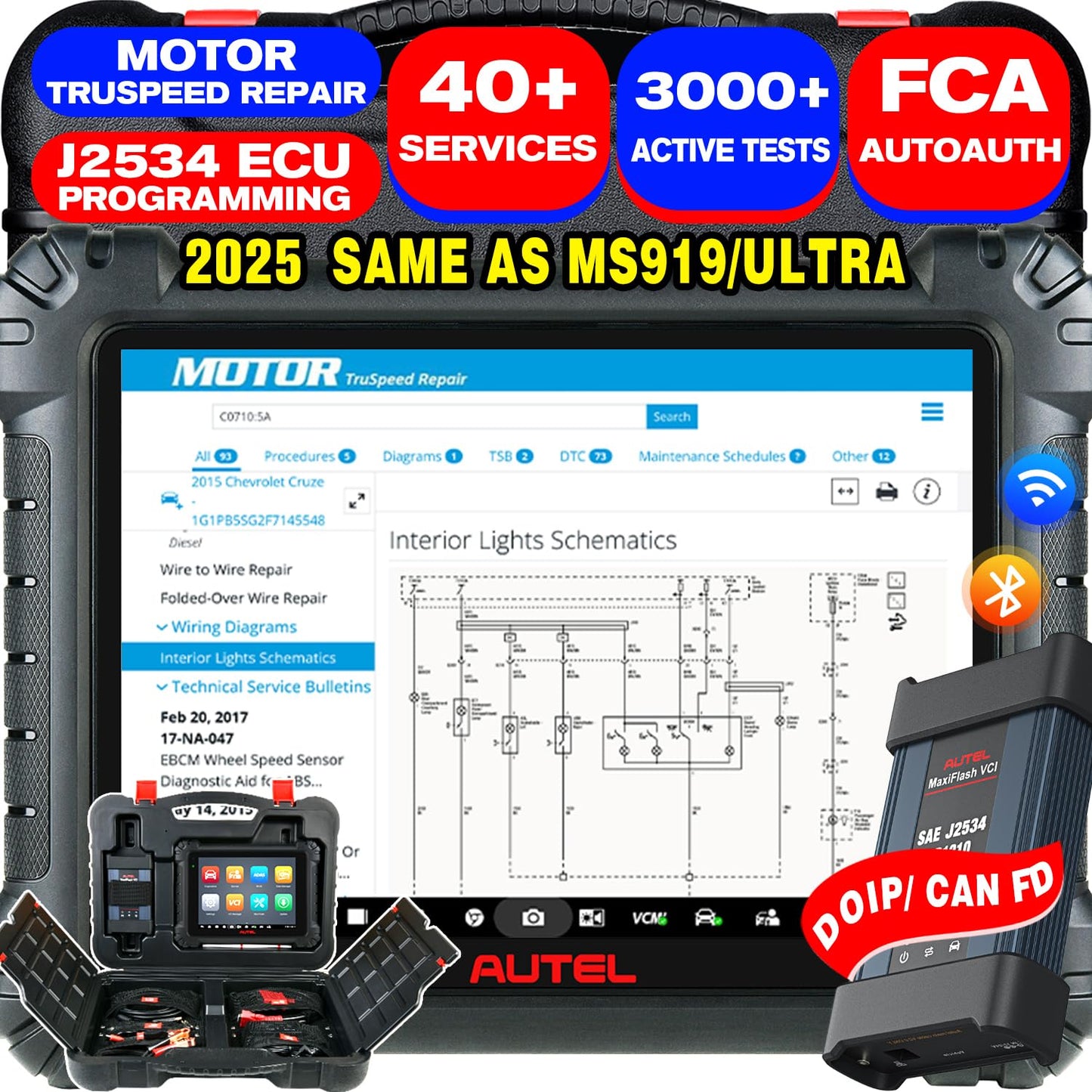 Autel MaxiSys MS909 Scanner 2025 – Intelligent ECU Coding & 40+ Services