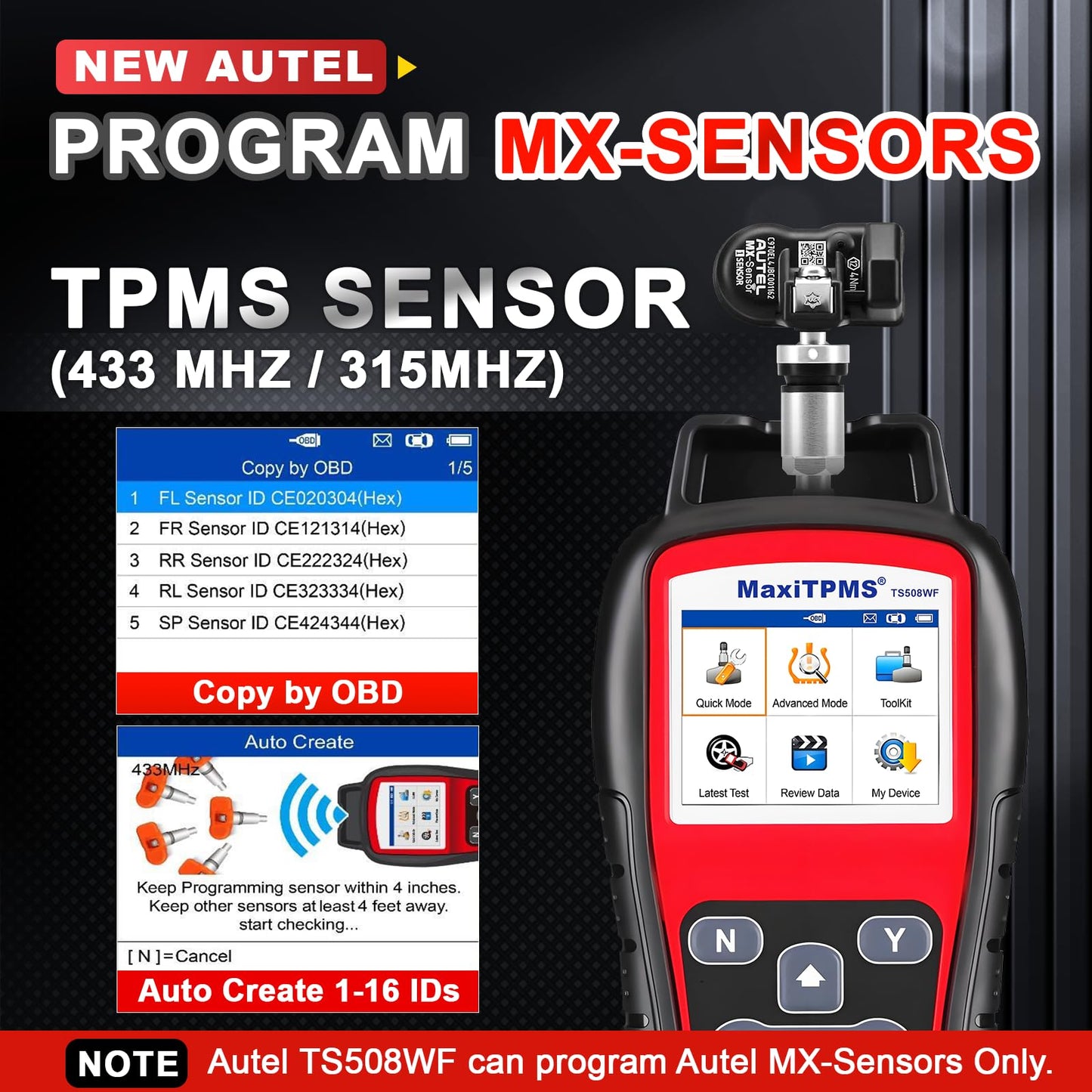 Autel TS508WF TPMS Relearn & Programming Tool (Wi-Fi 2025)