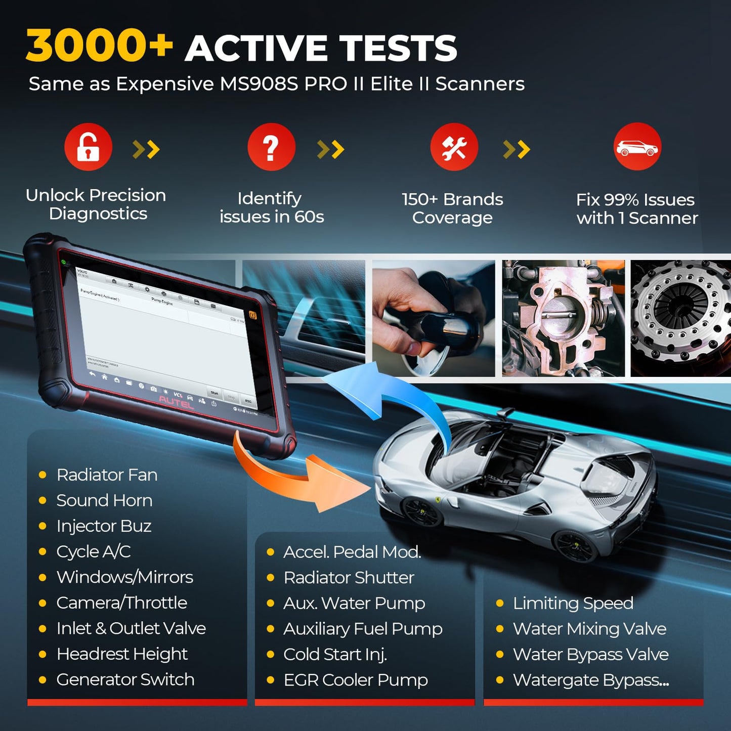 Autel MK900-TS TPMS Scanner – 2025 Bidirectional Tool