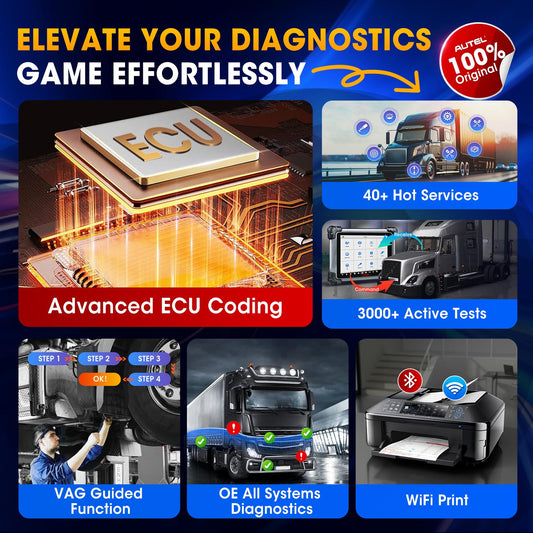 Autel 9Pin J1939 to OBD2 16Pin Adapter Cable for Heavy Duty Trucks