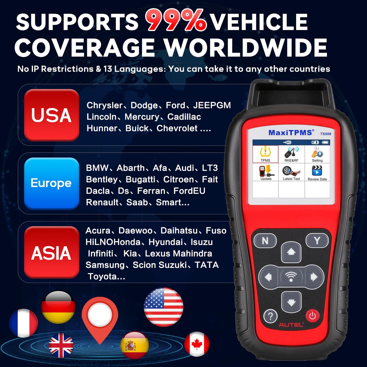 Autel TS508WF TPMS Tool Kit – MX-Sensor Programming & Reset