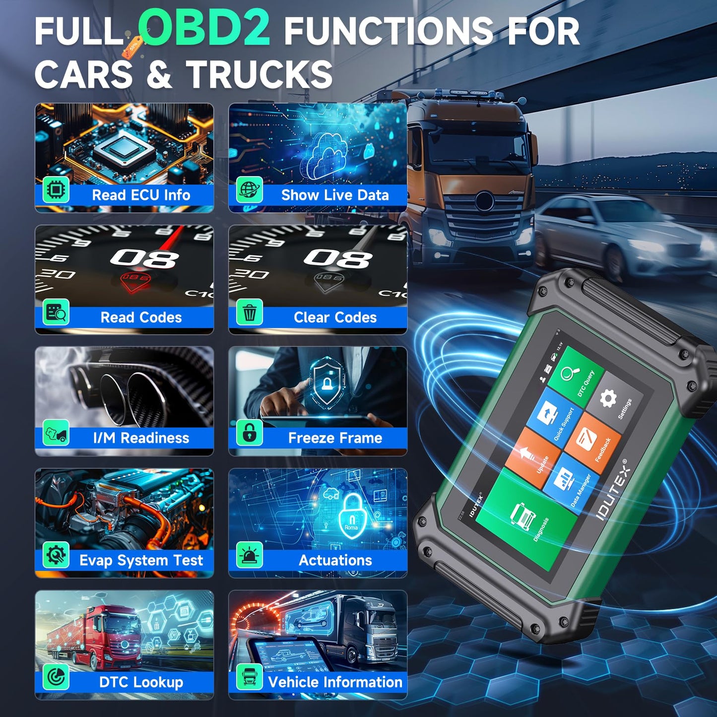 IDUTEX TS710 Truck Scanner – 2025 Diesel Diagnostic Tool