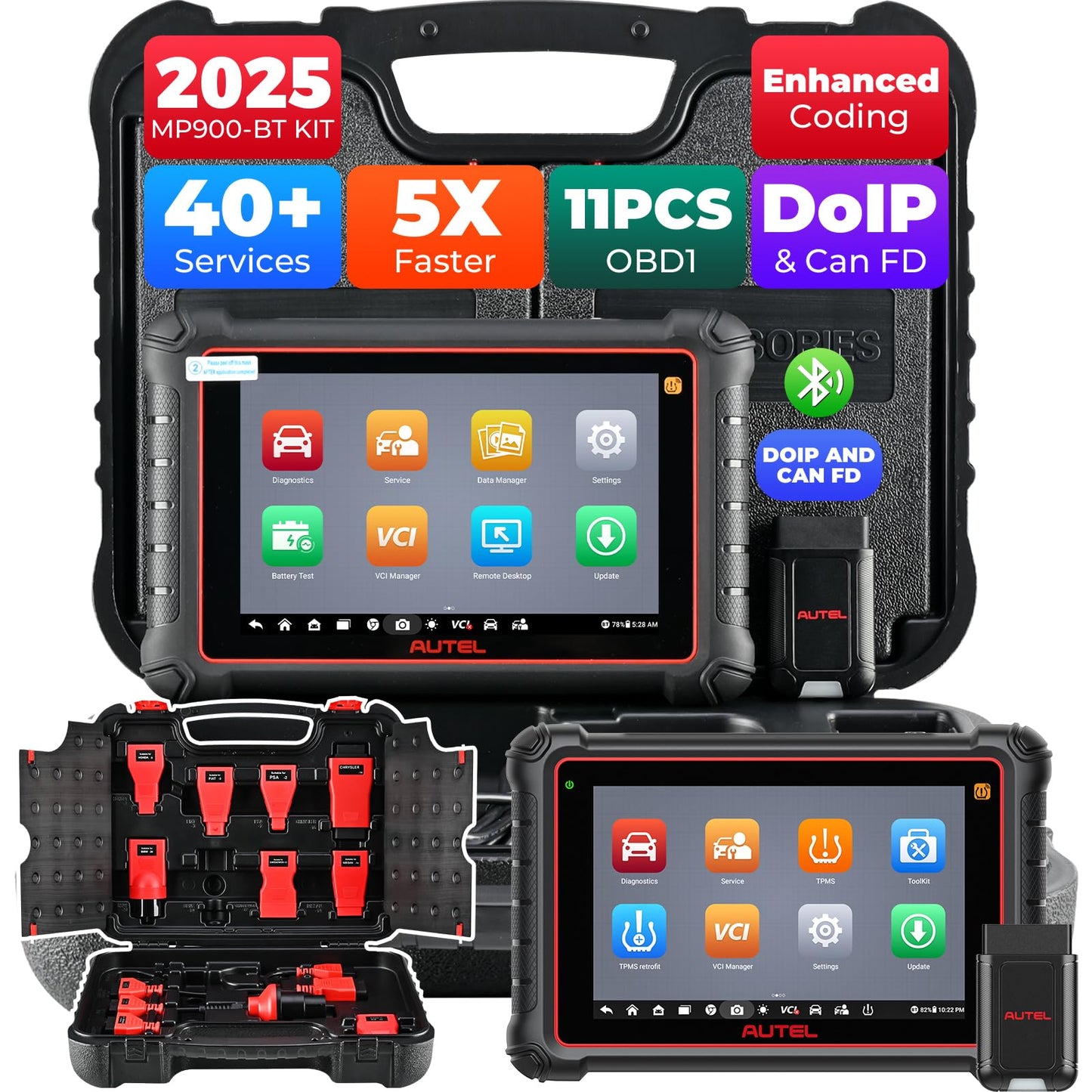 Autel MaxiPRO MP900BT Kit 2025 Scanner | 40+ Resets & ECU Coding