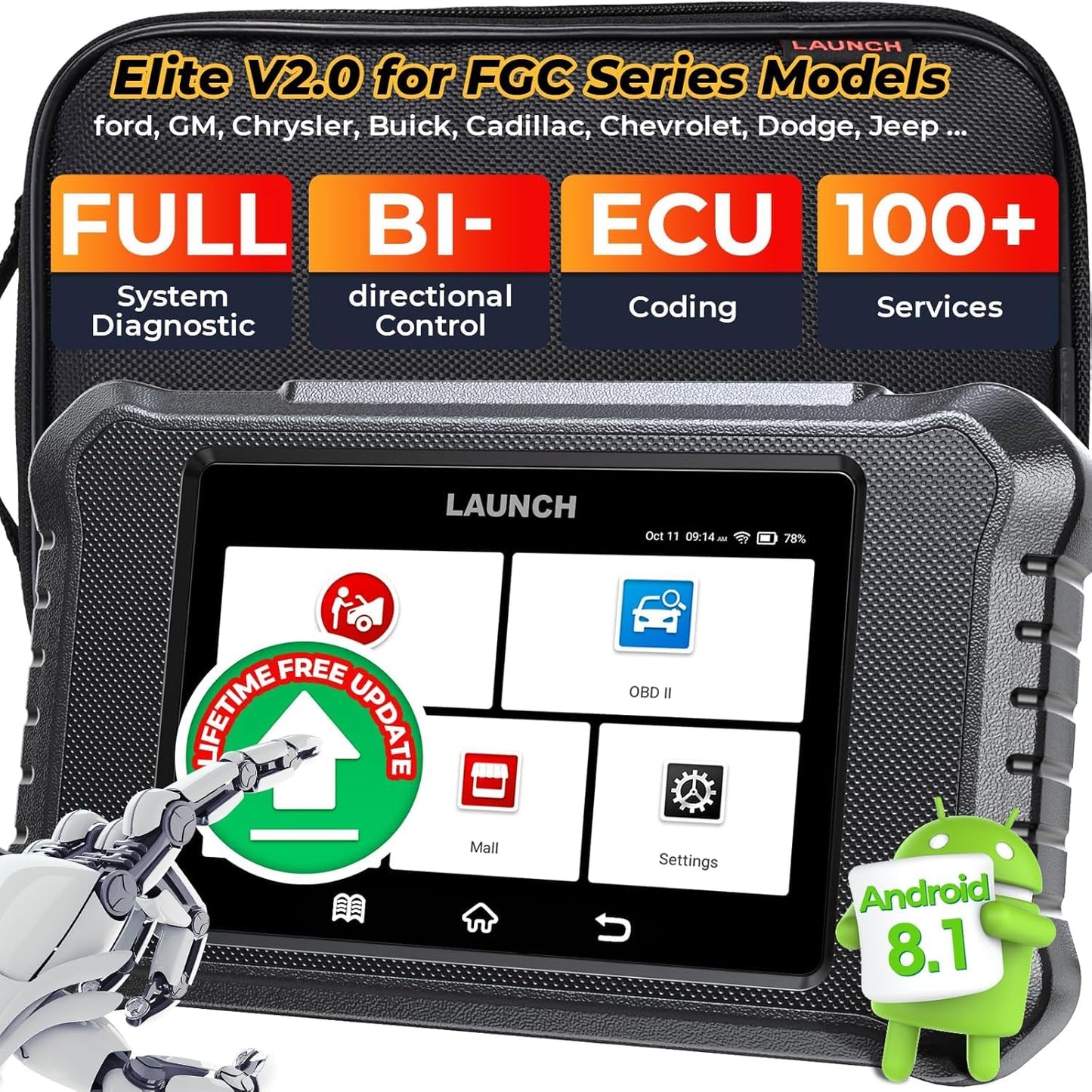 LAUNCH X431 Creader Elite 2.0 PRO FGC – 2025 OBD2 Scanner