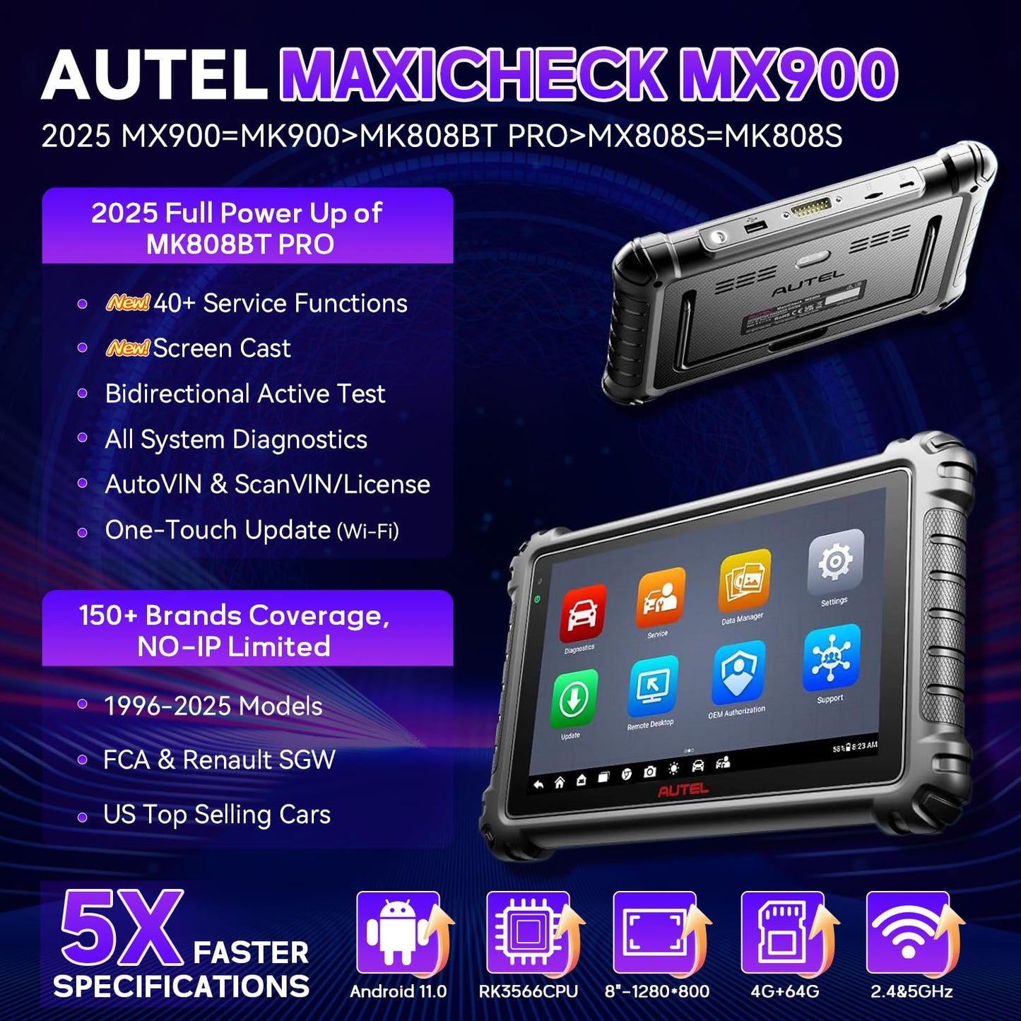 Autel MX900 Scanner – 3000+ Active Tests & 40+ Services