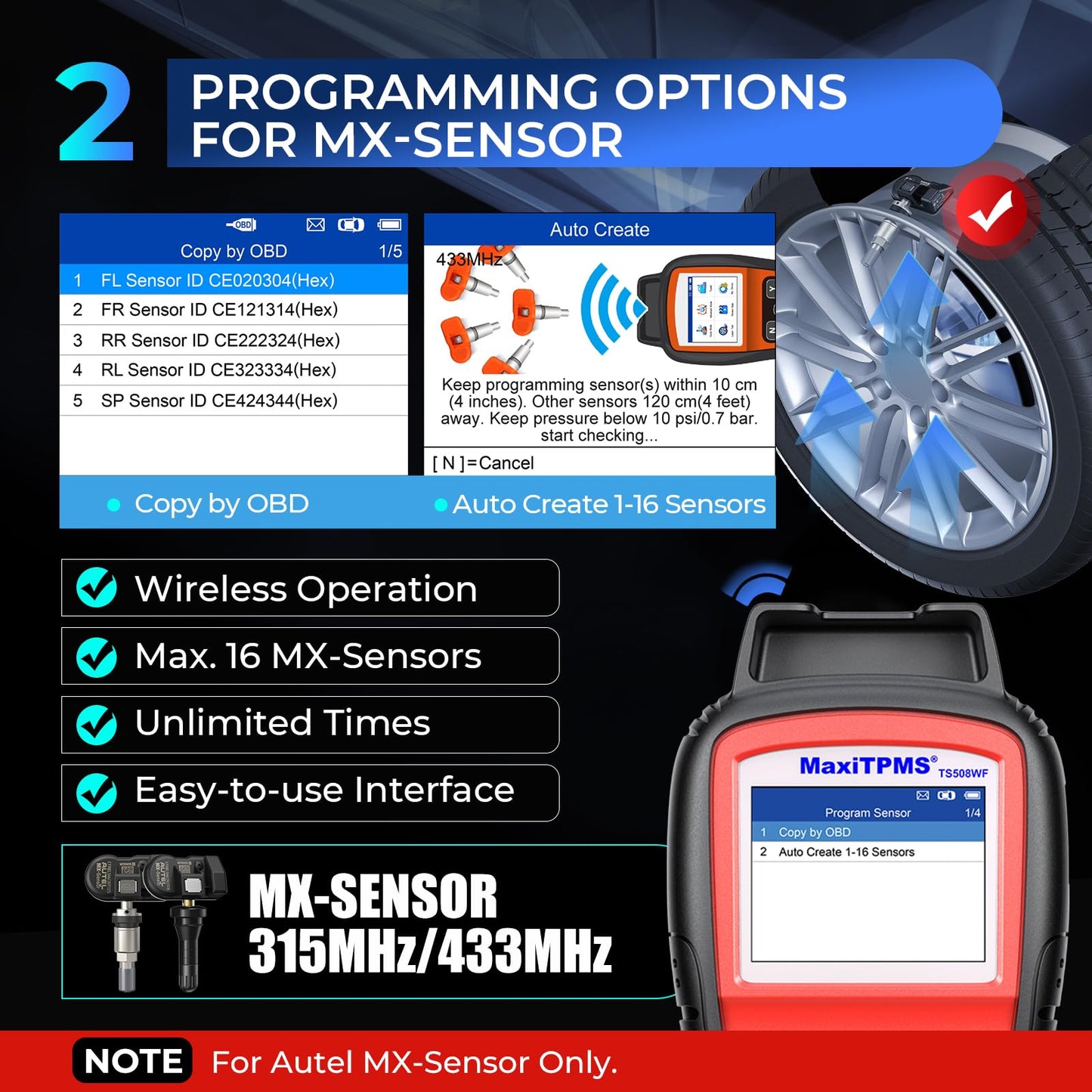 Autel MaxiTPMS TS508WF Wi-Fi TPMS Relearn & Programming Tool