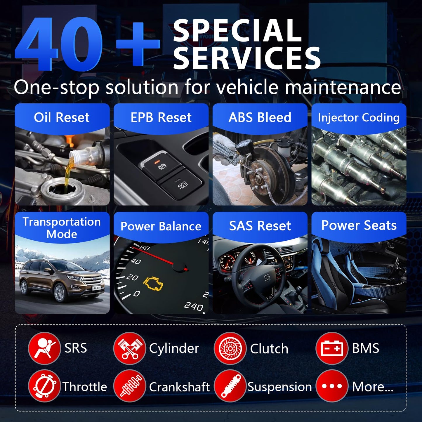 Autel MaxiPro MP900Z-BT ECU Coding OBD2 Scanner 40+ Services