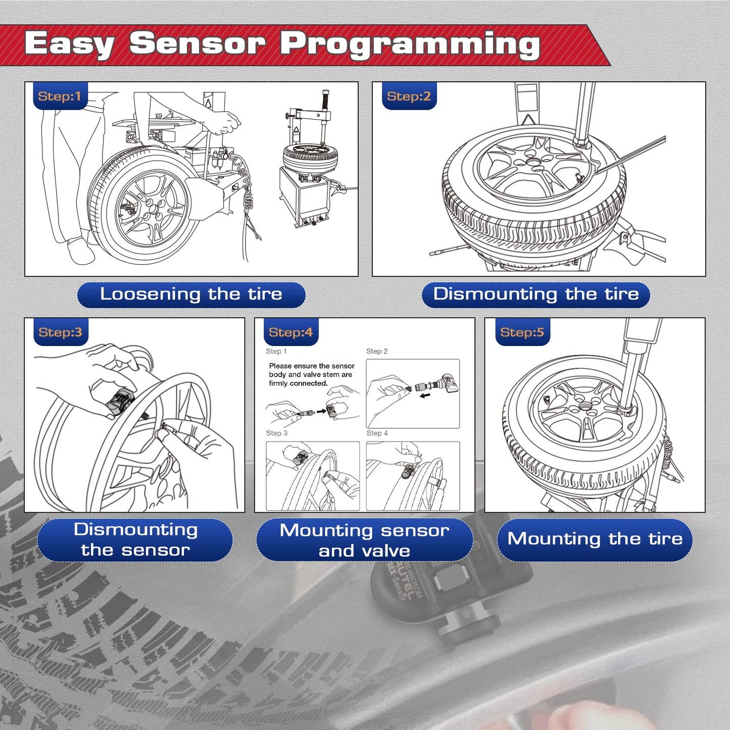 Autel TPMS MX Sensor 2-in-1 Dual Frequency 315/433MHz - Programmable