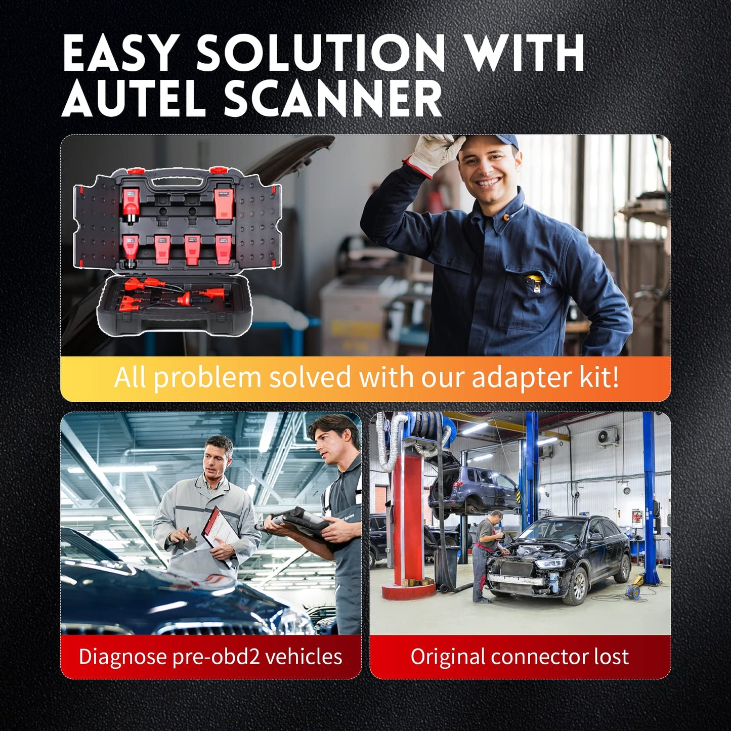 Autel OBD Adapter Kit – 11-Piece Connector Set with Case