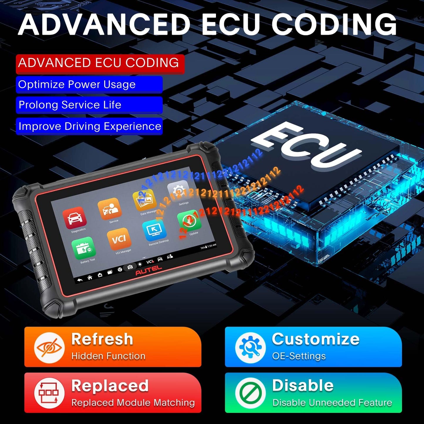 Autel MaxiPro MP900Z-BT Scanner | 40+ Services & ECU Coding Tool 2024