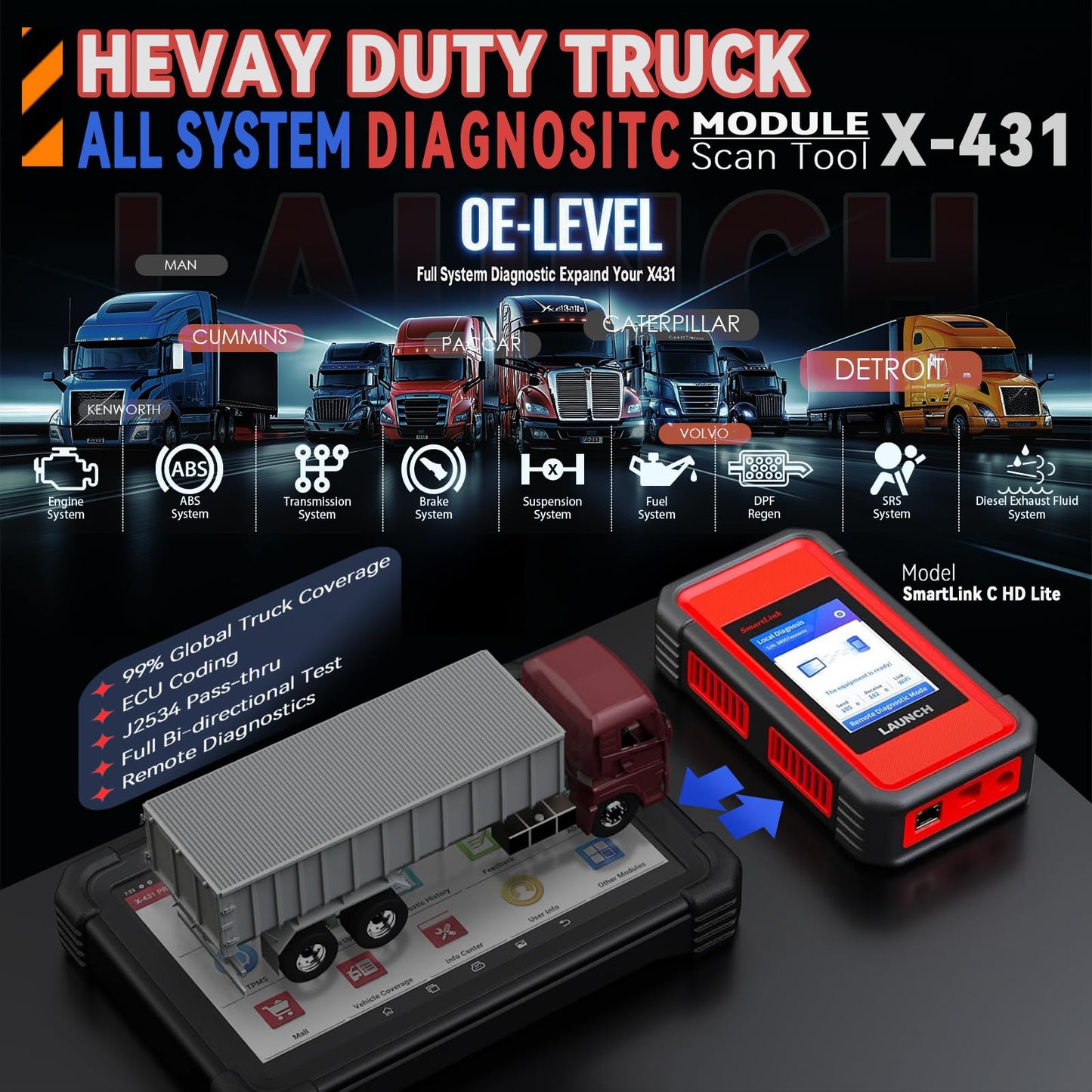 LAUNCH SmartLink C HD Elite Truck Scanner for X431