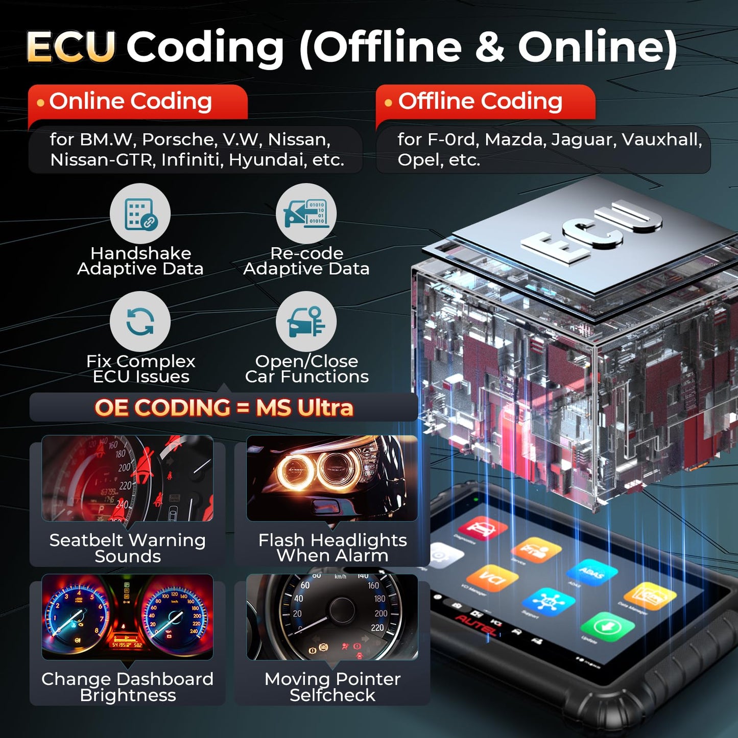 Autel Scanner MaxiSys MS906 MAX, 2025 MS906MAX 10.1 Inch Up of MS906 PRO/MP900BT/MS908S PRO/ MK900BT, Advanced ECU Coding, Bi-Directional 3000+Tests 40+ Services, CAN FD & DoIP VAG Guided, 150+ Brans