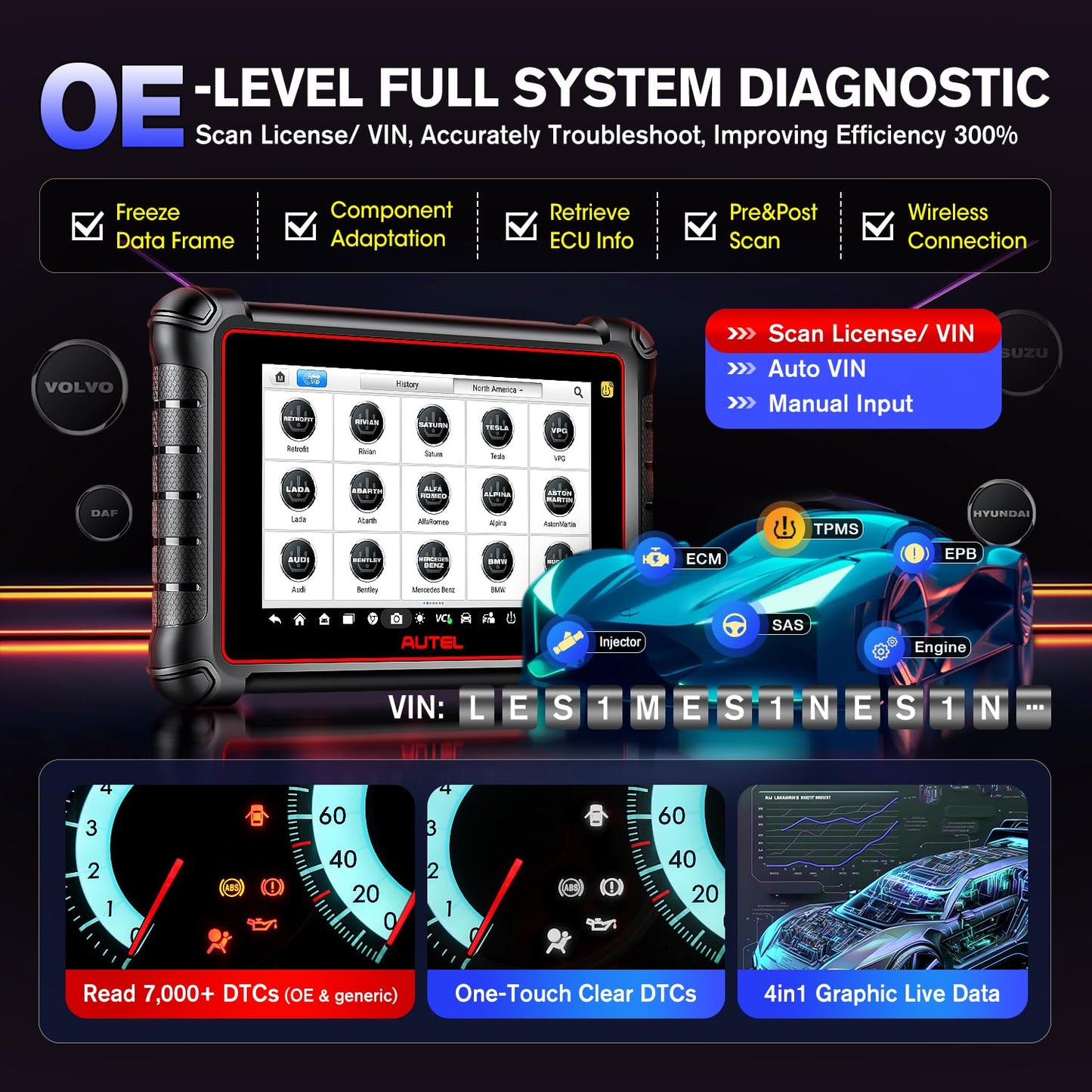 Autel MaxiCOM MK900TS Diagnostic Scanner 2025