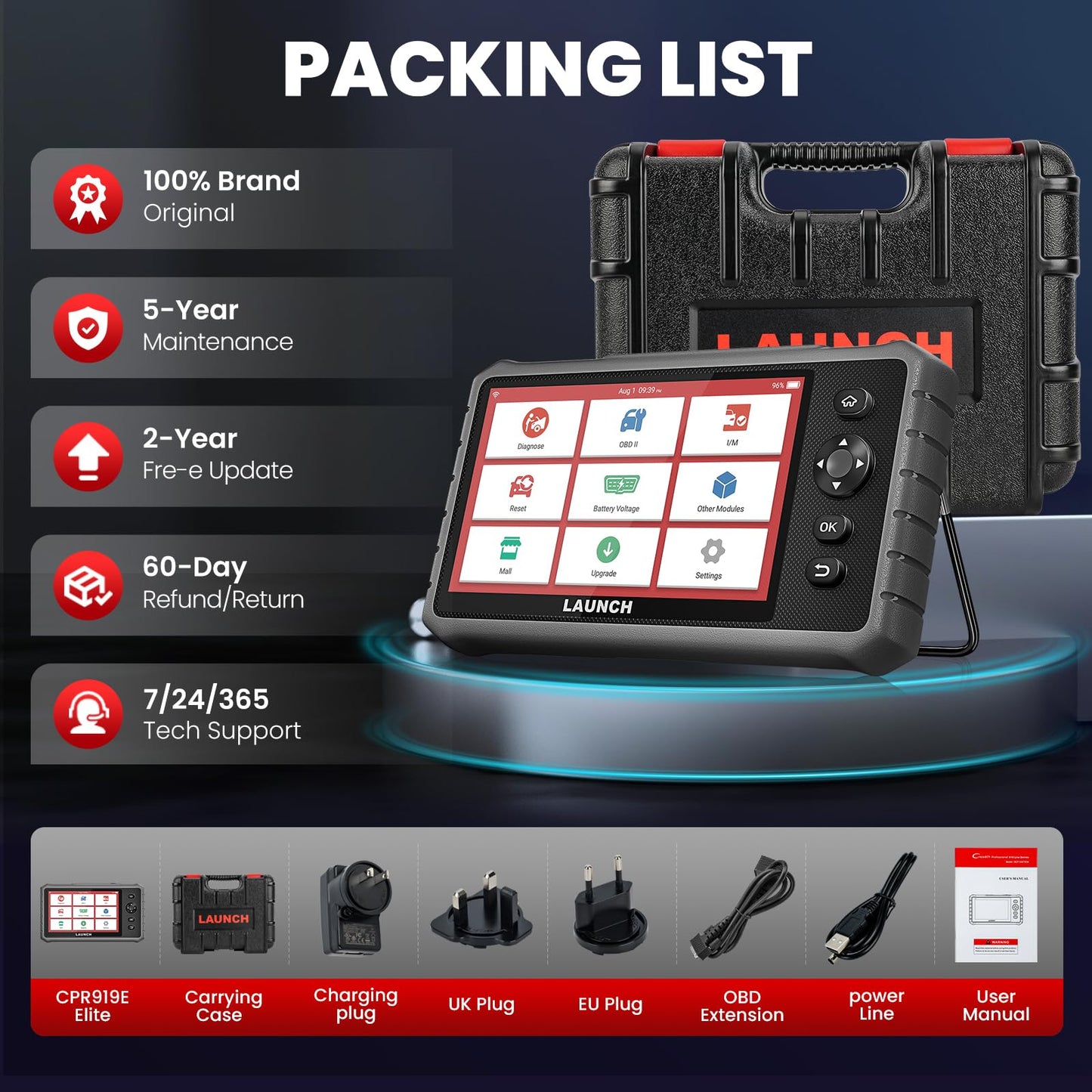 LAUNCH X431 CRP919E Lite OBD2 Scanner | 32+ Services & Bi-Directional