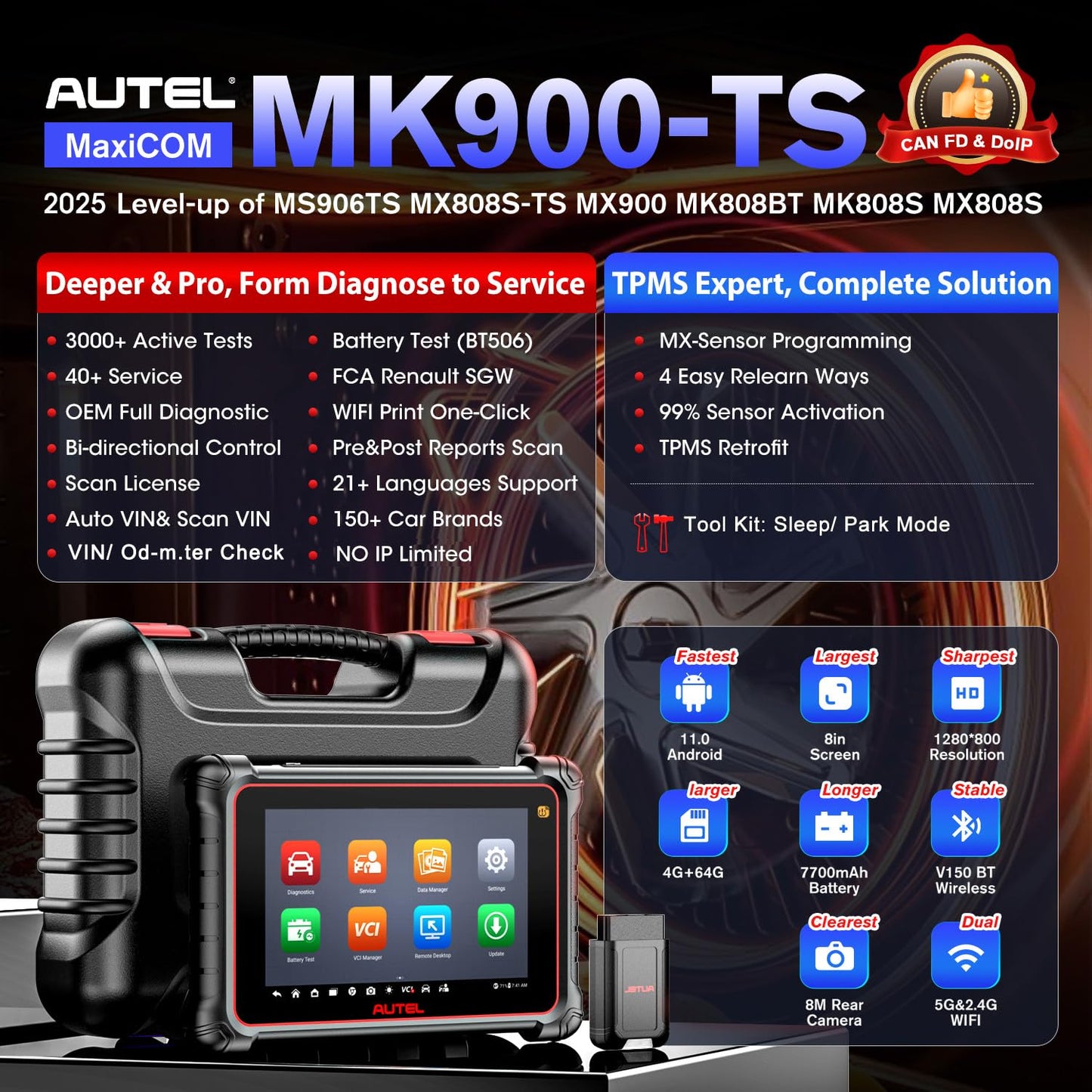 Autel MaxiCOM MK900TS Diagnostic Scanner 2025