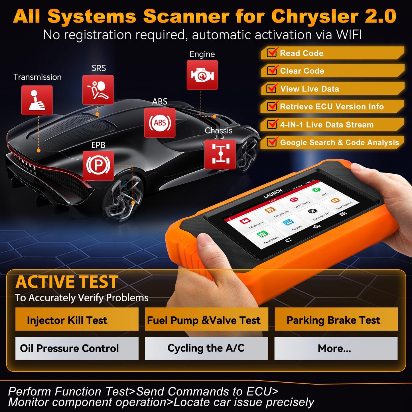 Launch X431 Elite 2.0 for Chrysler Dodge Jeep