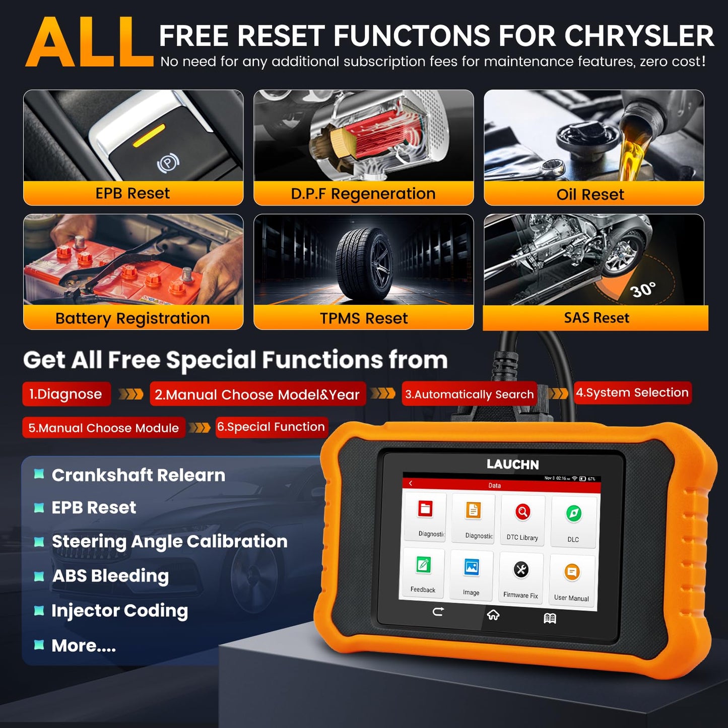 Launch X431 Elite 2.0 for Chrysler Dodge Jeep
