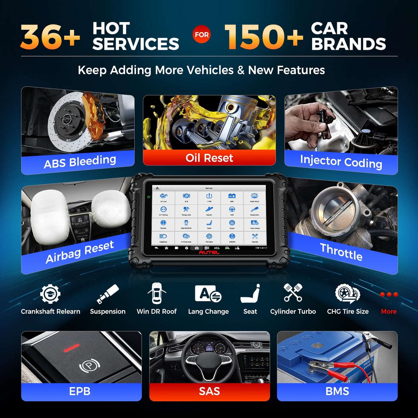 Autel Scanner MaxiSys MS906 PRO, 2025 MS906PRO Same as MS906MAX, Advanced ECU Coding 2.0 of MS908S MS906BT, DoIP CAN FD, 36+ Service, 3000+ Active Tests, Auto Scan 2.0, OE Diagnostic, 4G/128G, FCA