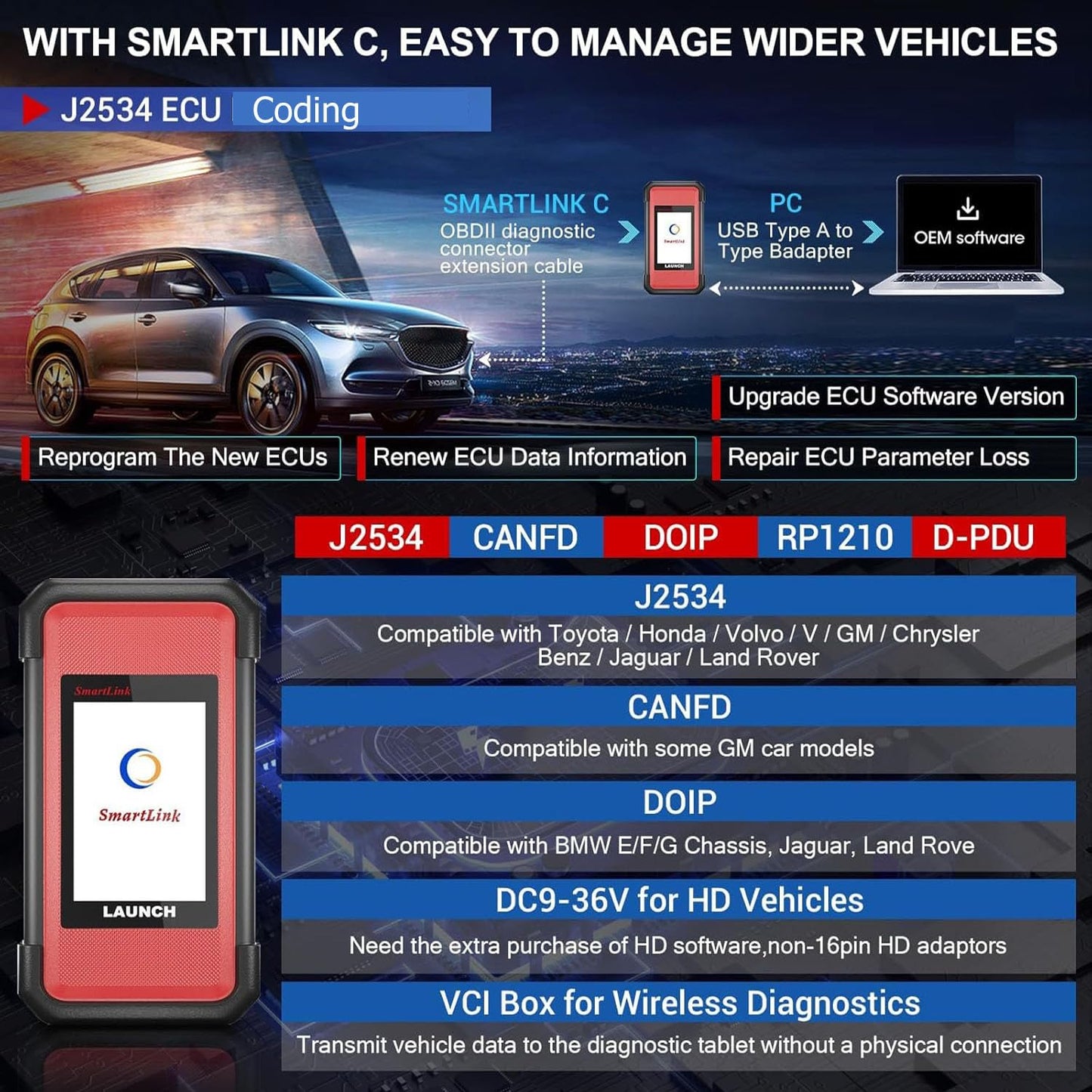 LAUNCH X431 PAD V Elite – 2025 J2534 ECU Coding Tool