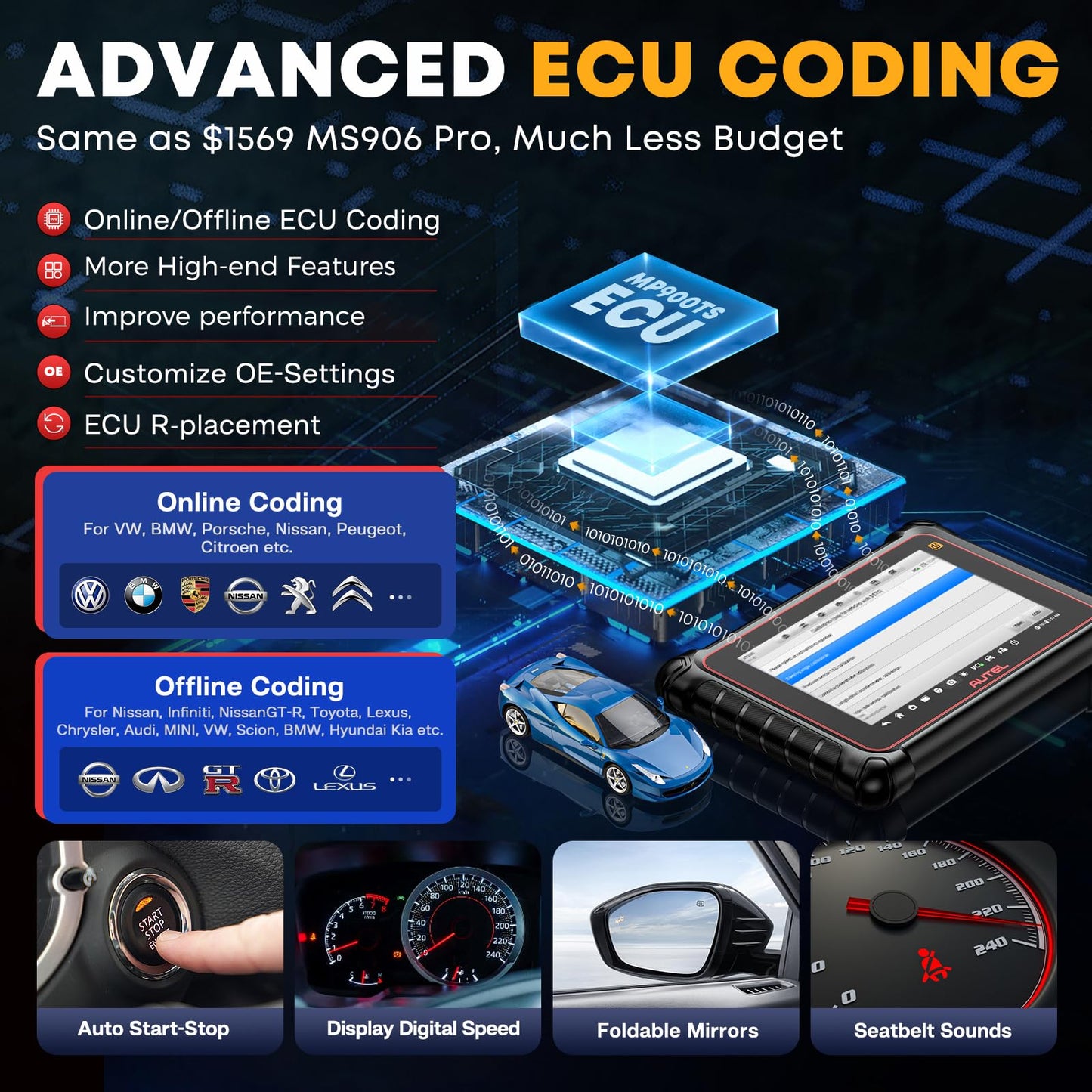 Autel MaxiPRO MP900TS 2025 Scanner | Advanced ECU Coding & TPMS