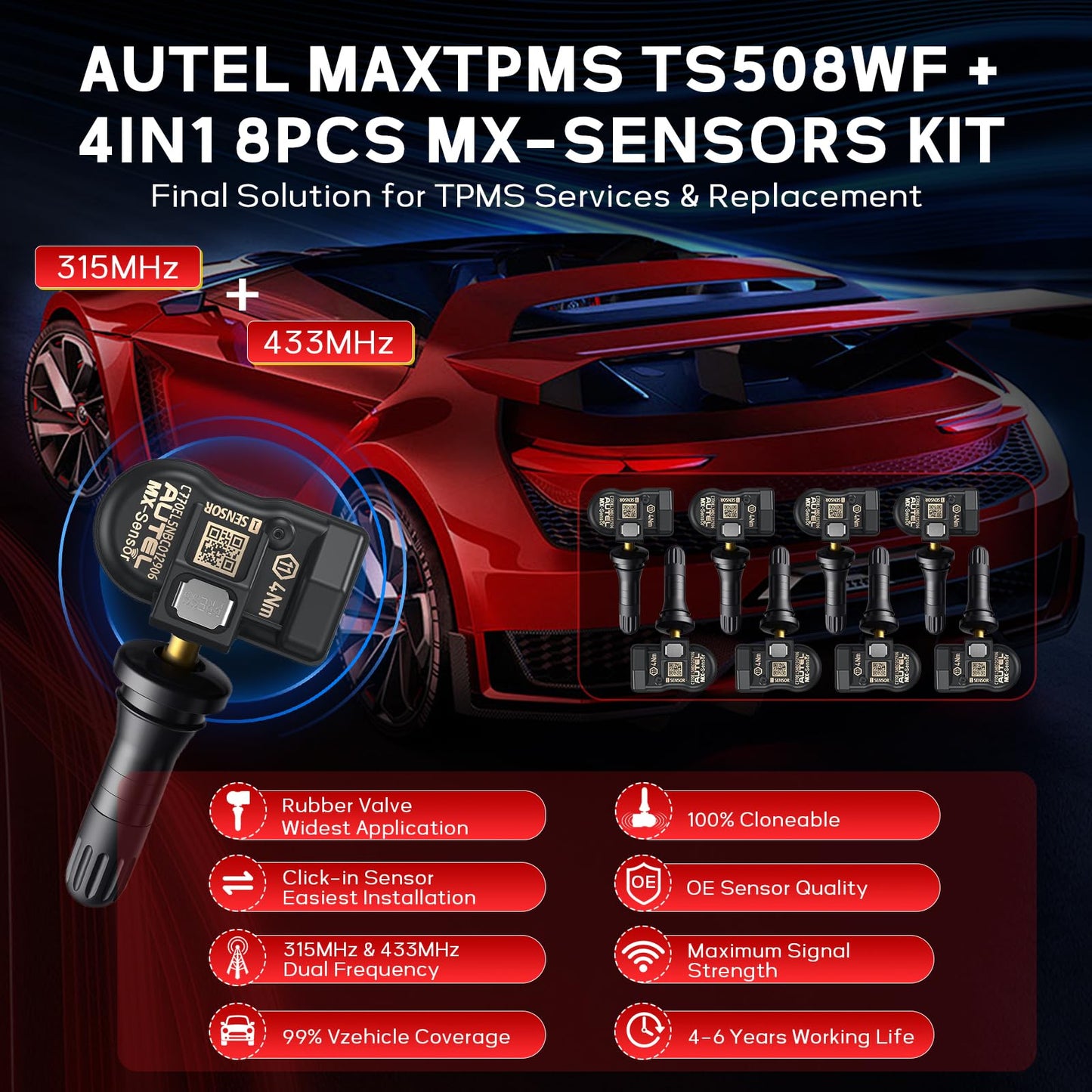 Autel TS508WF TPMS Tool Kit – MX-Sensor Programming & Reset