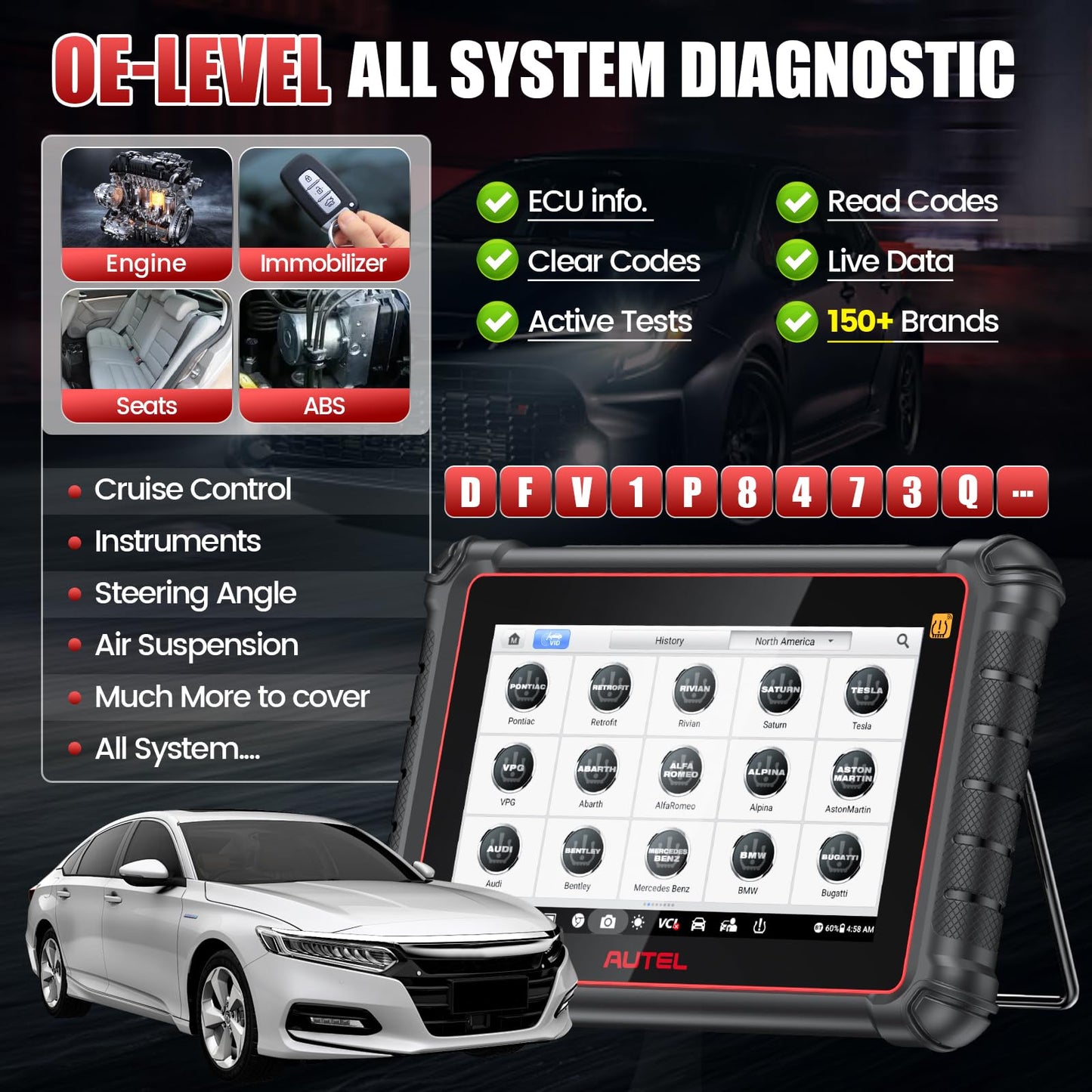 Autel MaxiCOM MK900-TS Scanner | 2024 Full System Diagnostic Tool
