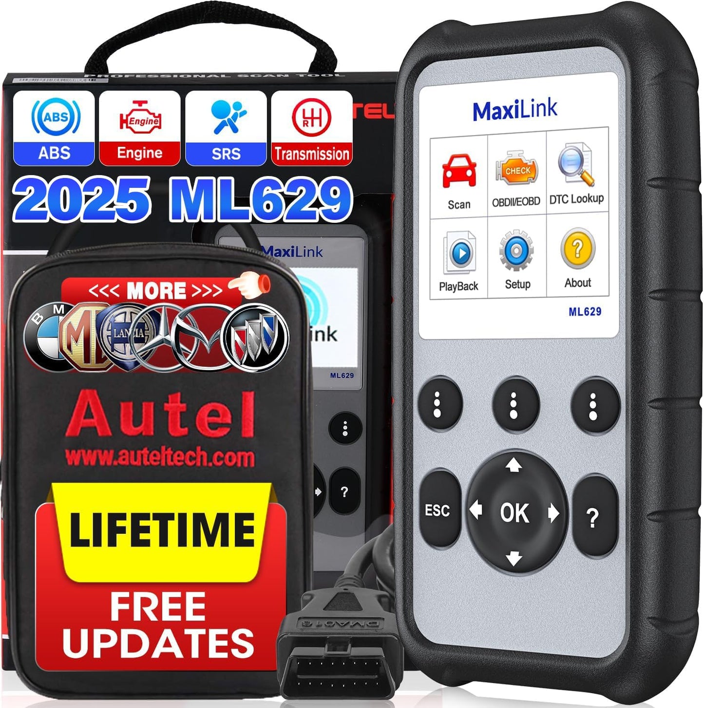 Autel MaxiLink ML629 OBD2 Scanner 2025 | ABS, SRS, Engine, Trans