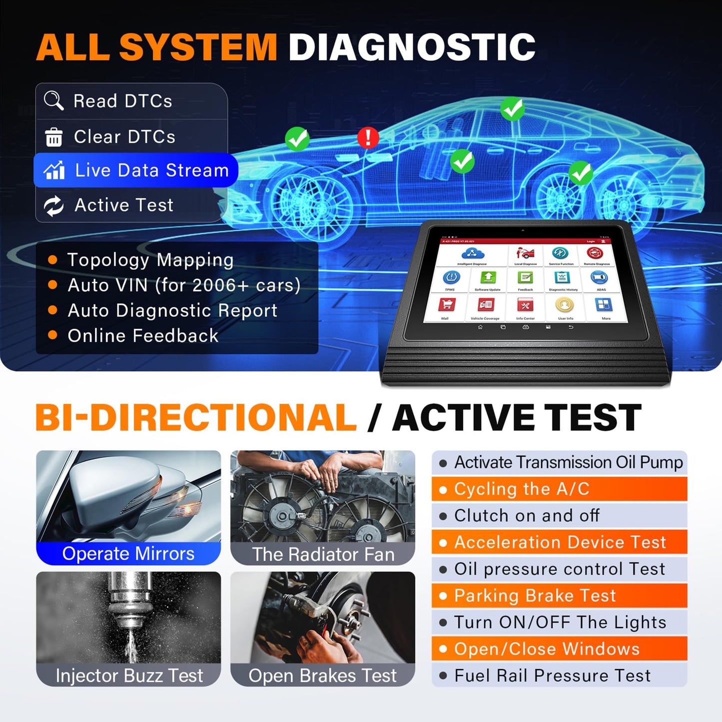 LAUNCH X431 PRO3 V+ 5.0 Elite 2025 Bidirectional Truck & Car Scanner