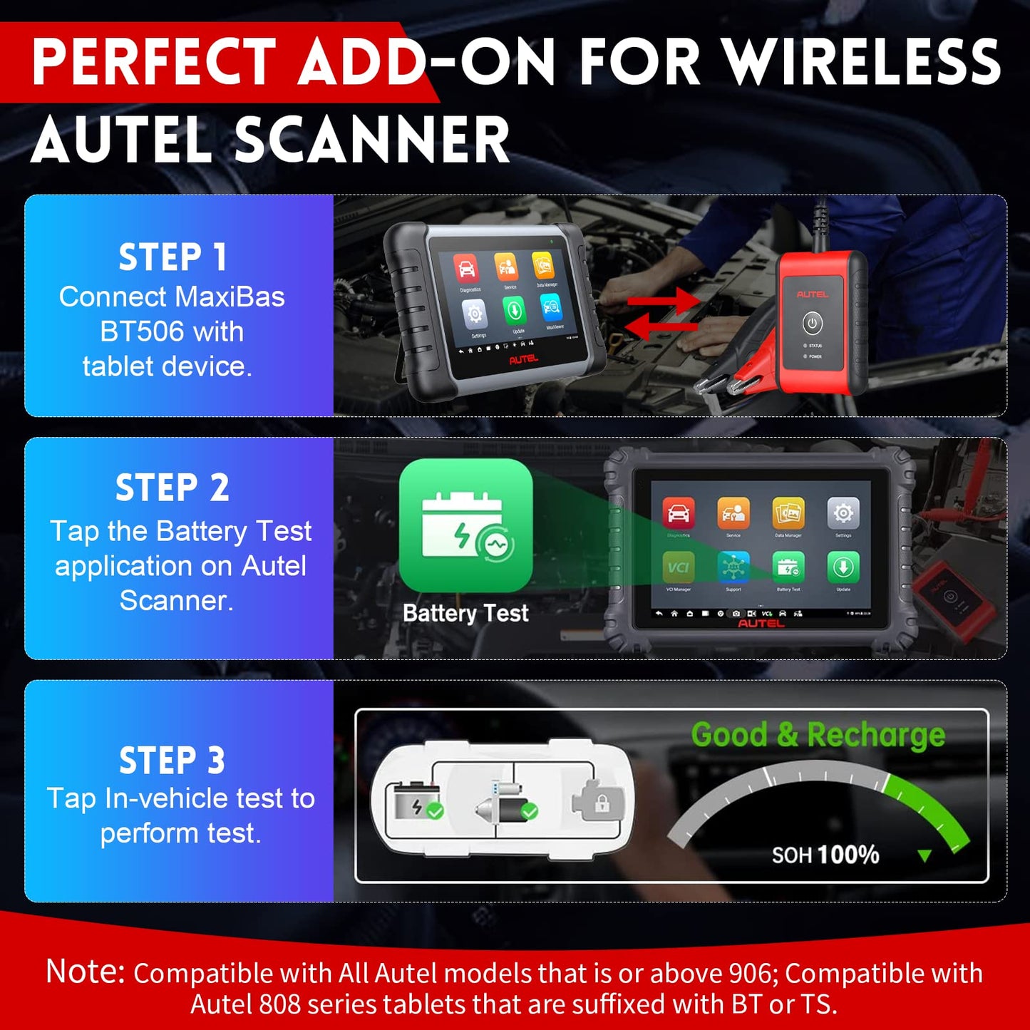 Autel MaxiBAS BT506 2024 Battery Tester – Accurate 6V & 12V Analyzer