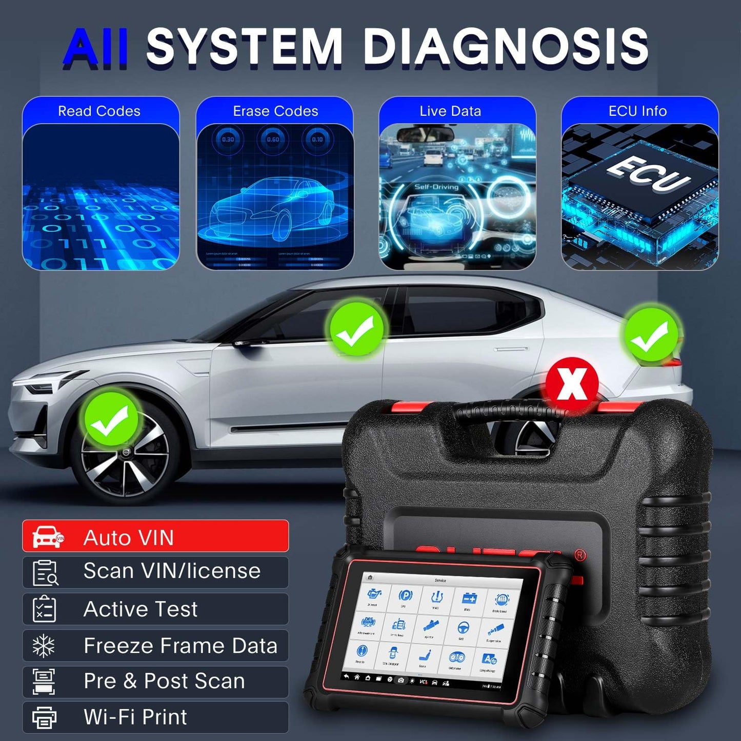 Autel MaxiPro MP900Z-BT Scanner | 40+ Services & ECU Coding Tool 2024