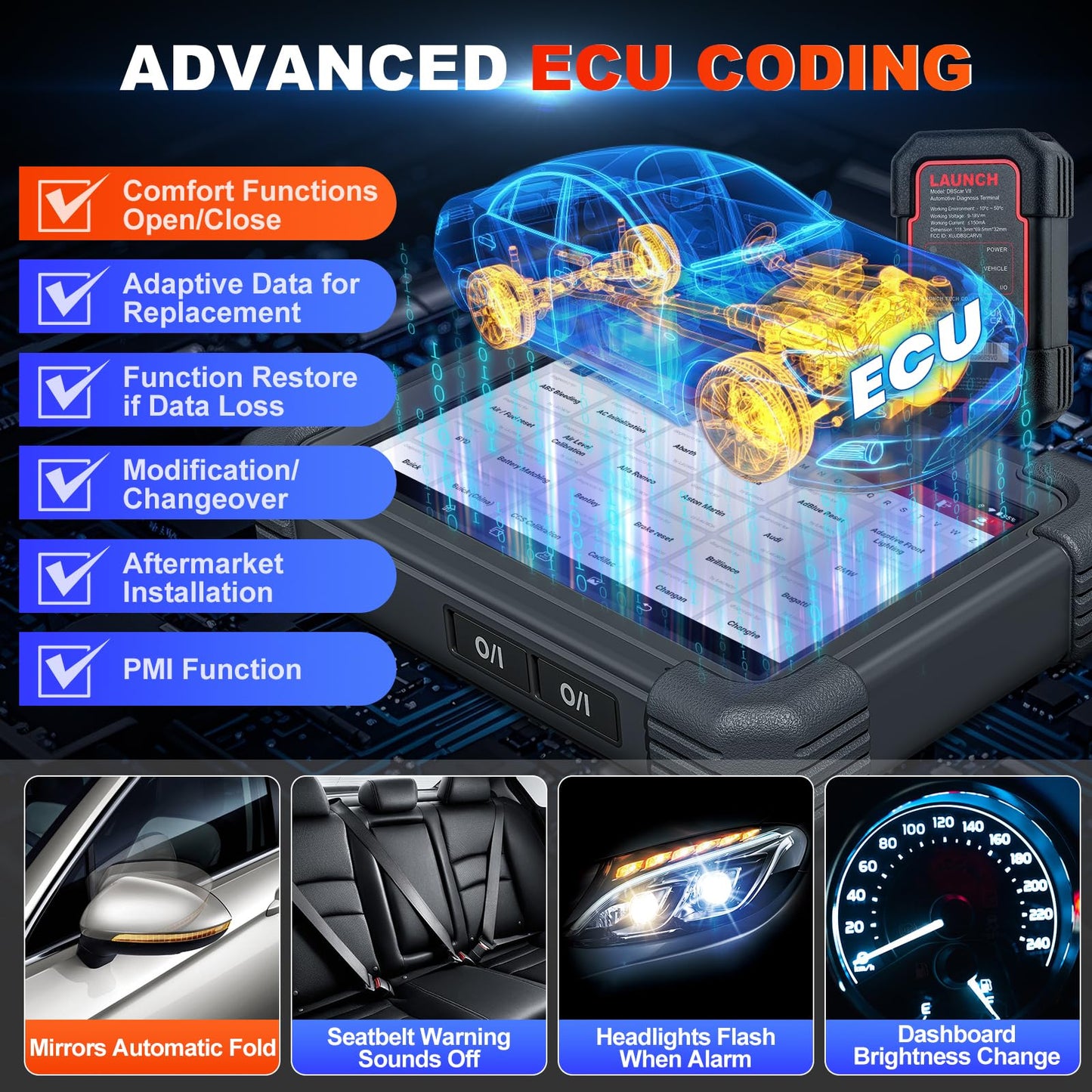 LAUNCH X431 PRO TT OBD2 Scanner with ECU Coding 2025