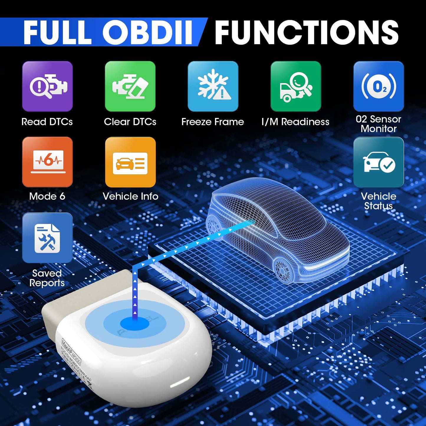 Autel MaxiAP AP200 Bluetooth OBD2 Scanner | Full System + 19 Resets