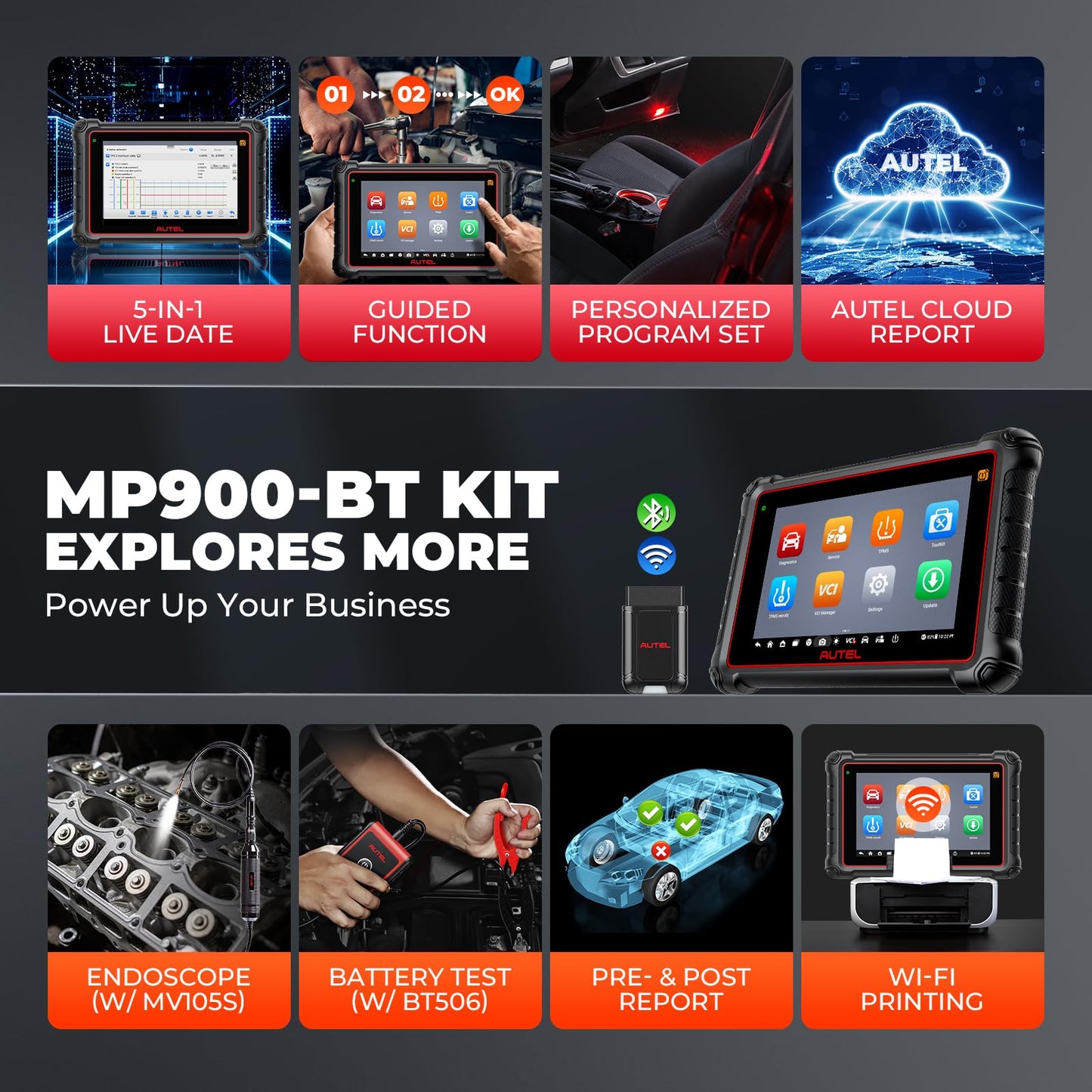Autel MaxiPRO MP900BT Kit 2025 Scanner | 40+ Resets & ECU Coding