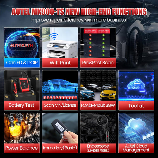 Autel MaxiCOM MK900-TS Scanner | 2024 Full System Diagnostic Tool