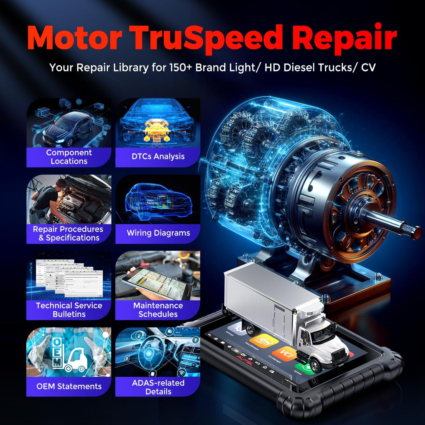 Autel MS909CV Heavy Duty Truck Scanner | 2025 Top CV Diagnostic Tool