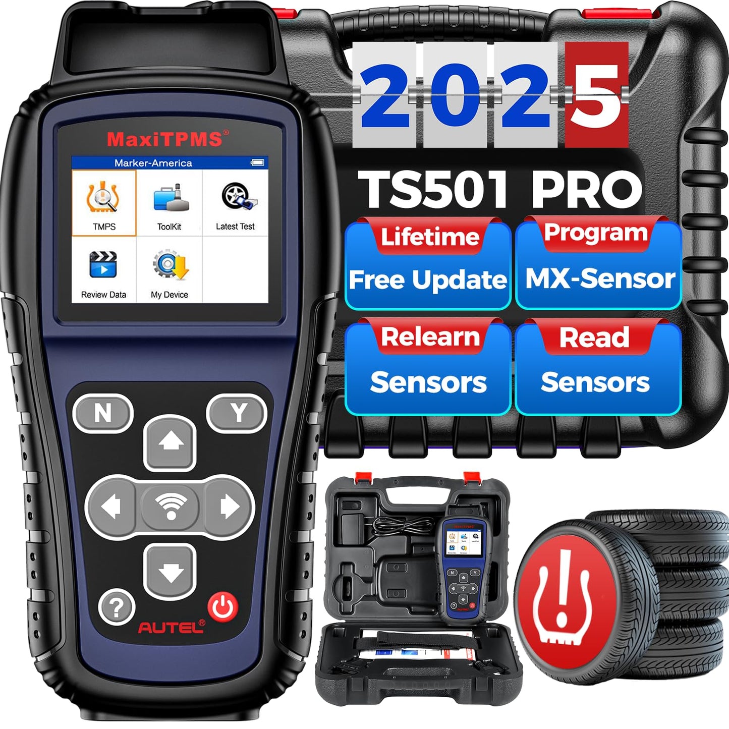 Autel MaxiTPMS TS501 PRO TPMS Relearn & Programming Tool 2025