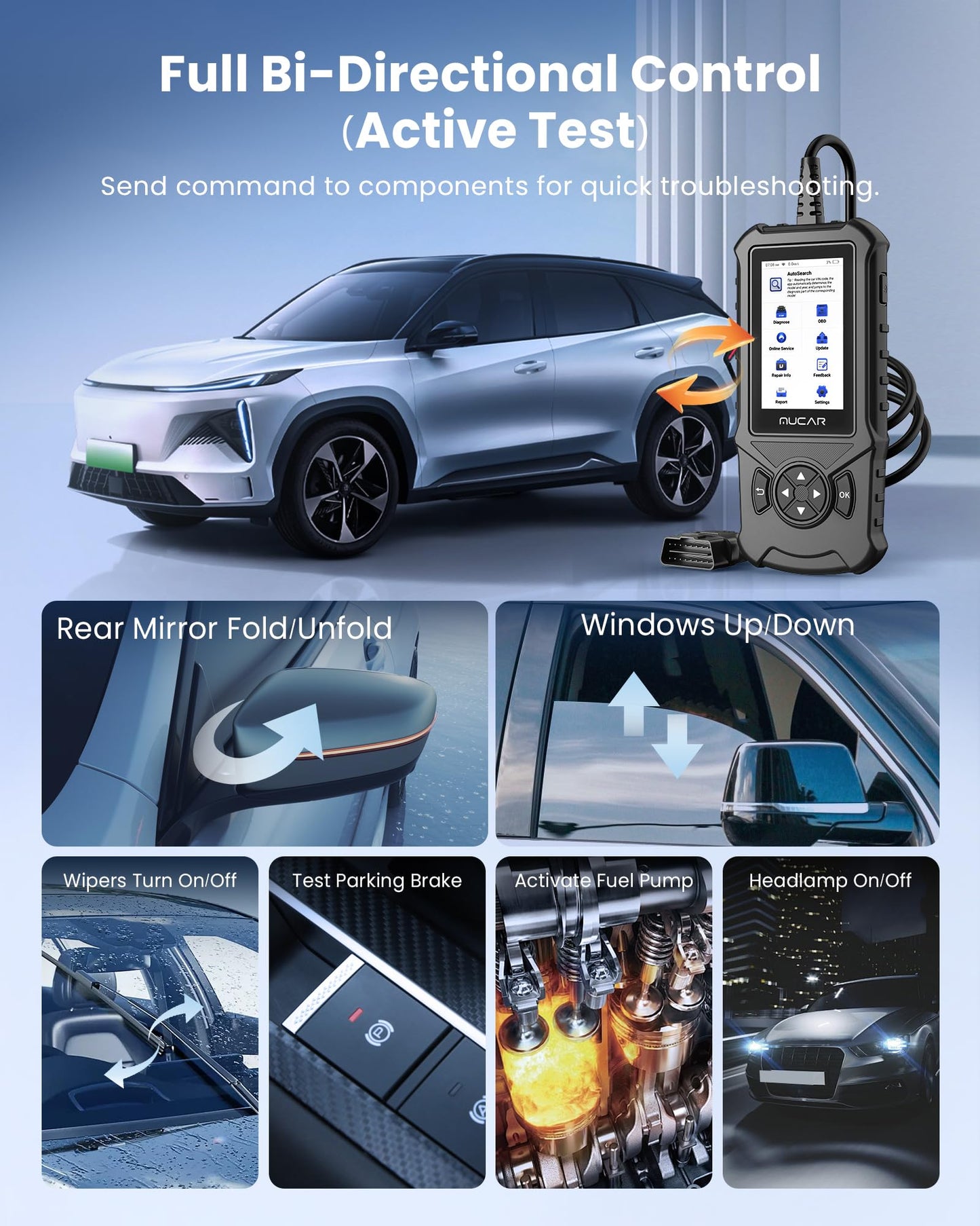 MUCAR CDE900S GM Bi-Directional OBD2 Scanner with 40+ Reset Services