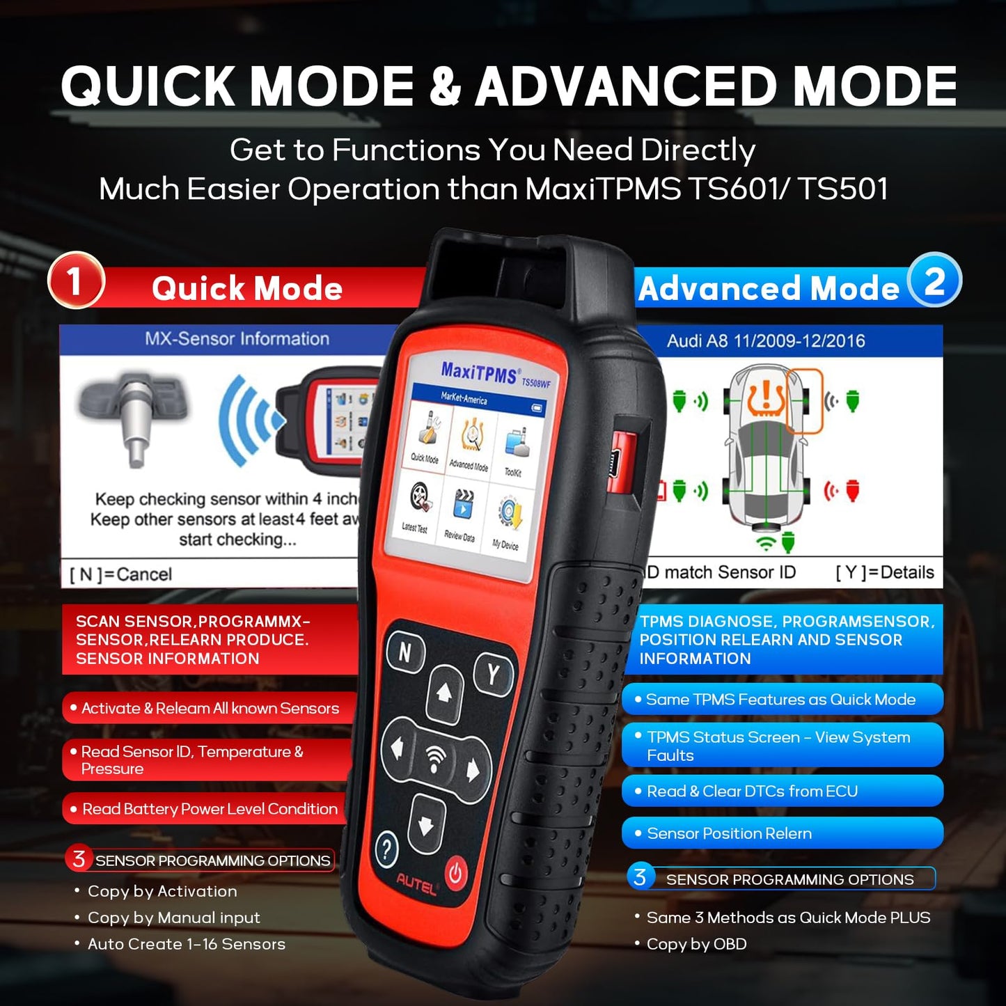 Autel TS508WF TPMS Programming Tool – 2025 WiFi Version