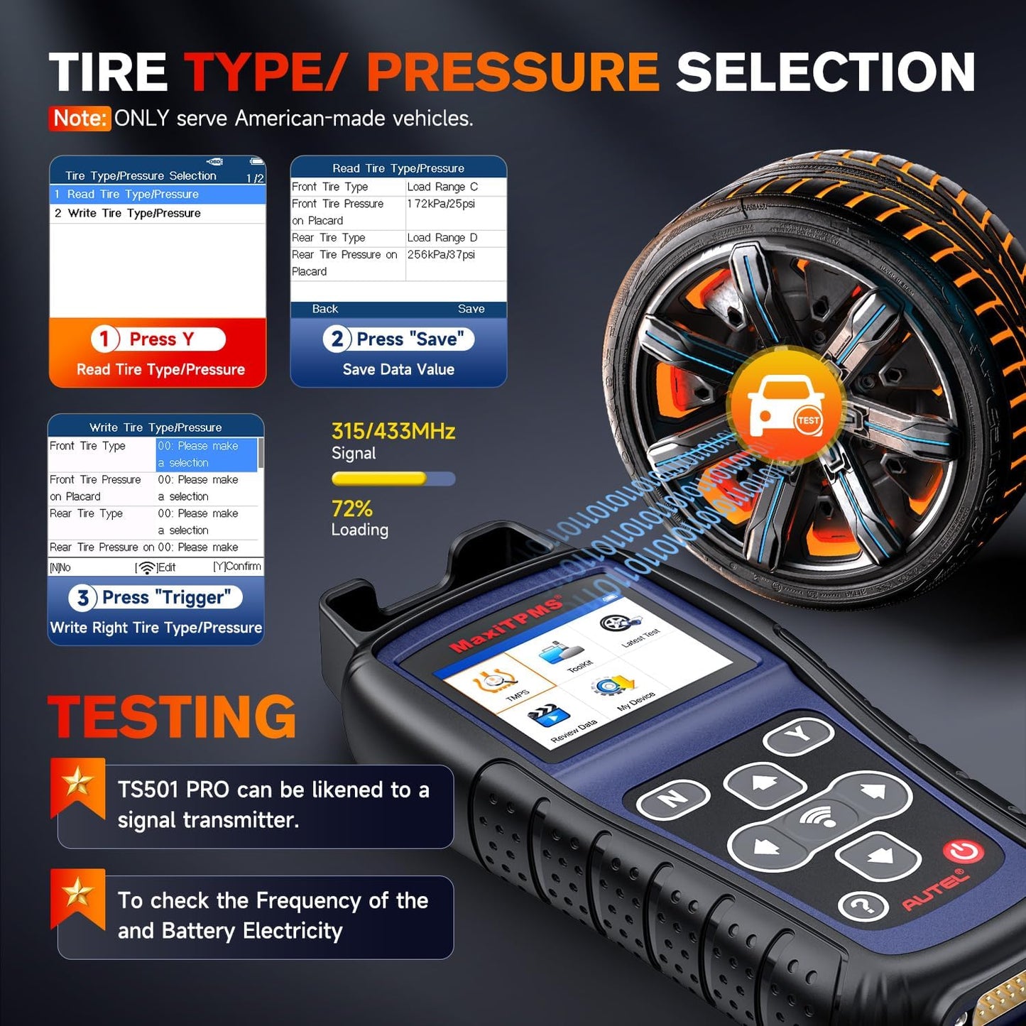 Autel MaxiTPMS TS501 PRO TPMS Tool – Program & Relearn MX-Sensors