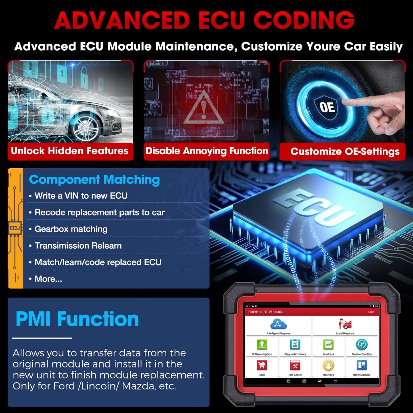 LAUNCH X431 CRP919EBT Elite OBD2 Diagnostic Tool