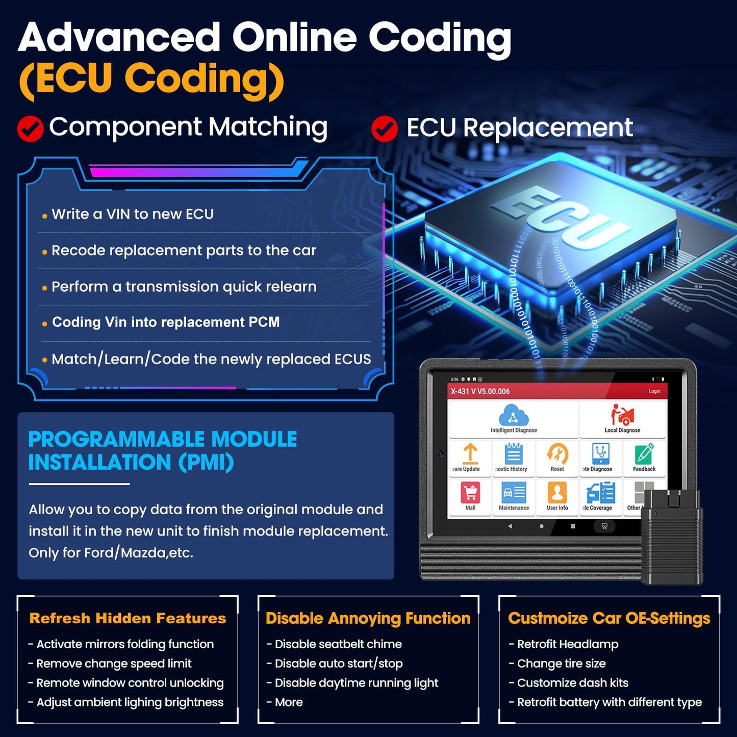 LAUNCH X431 V PRO 4.0 Elite 2025 Bidirectional OBD2 Scanner with ECU Coding