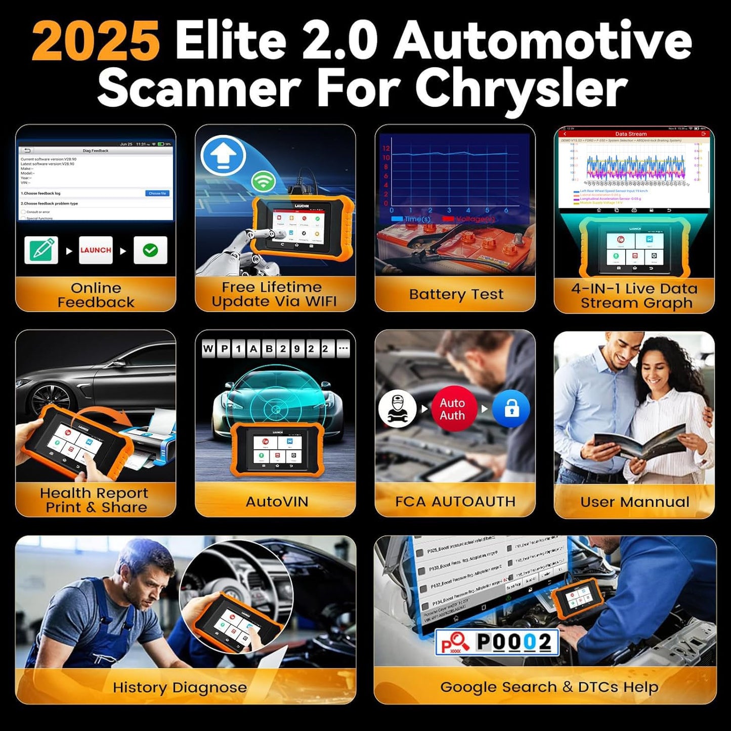 Launch X431 Elite 2.0 for Chrysler Dodge Jeep