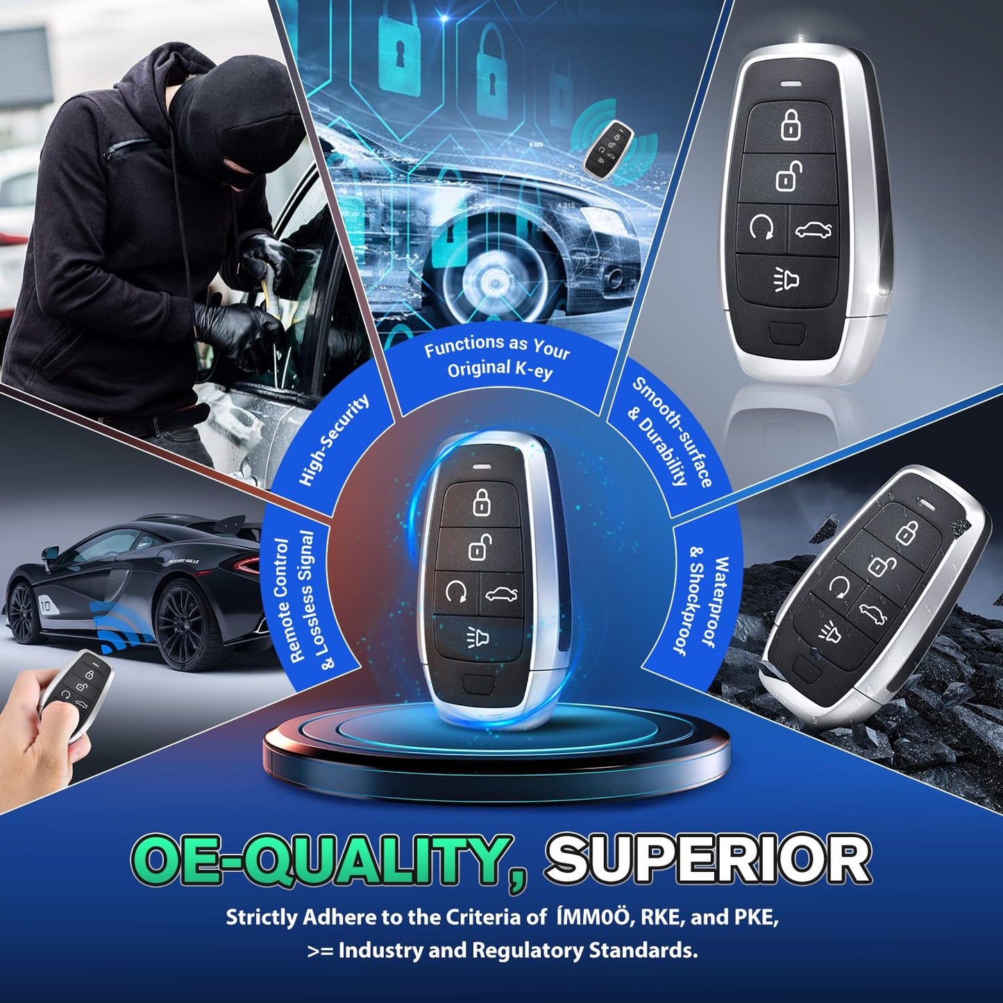 Autel MaxiIM IKEYAT005BL Universal 5-Button Key Fob for 700+ Cars